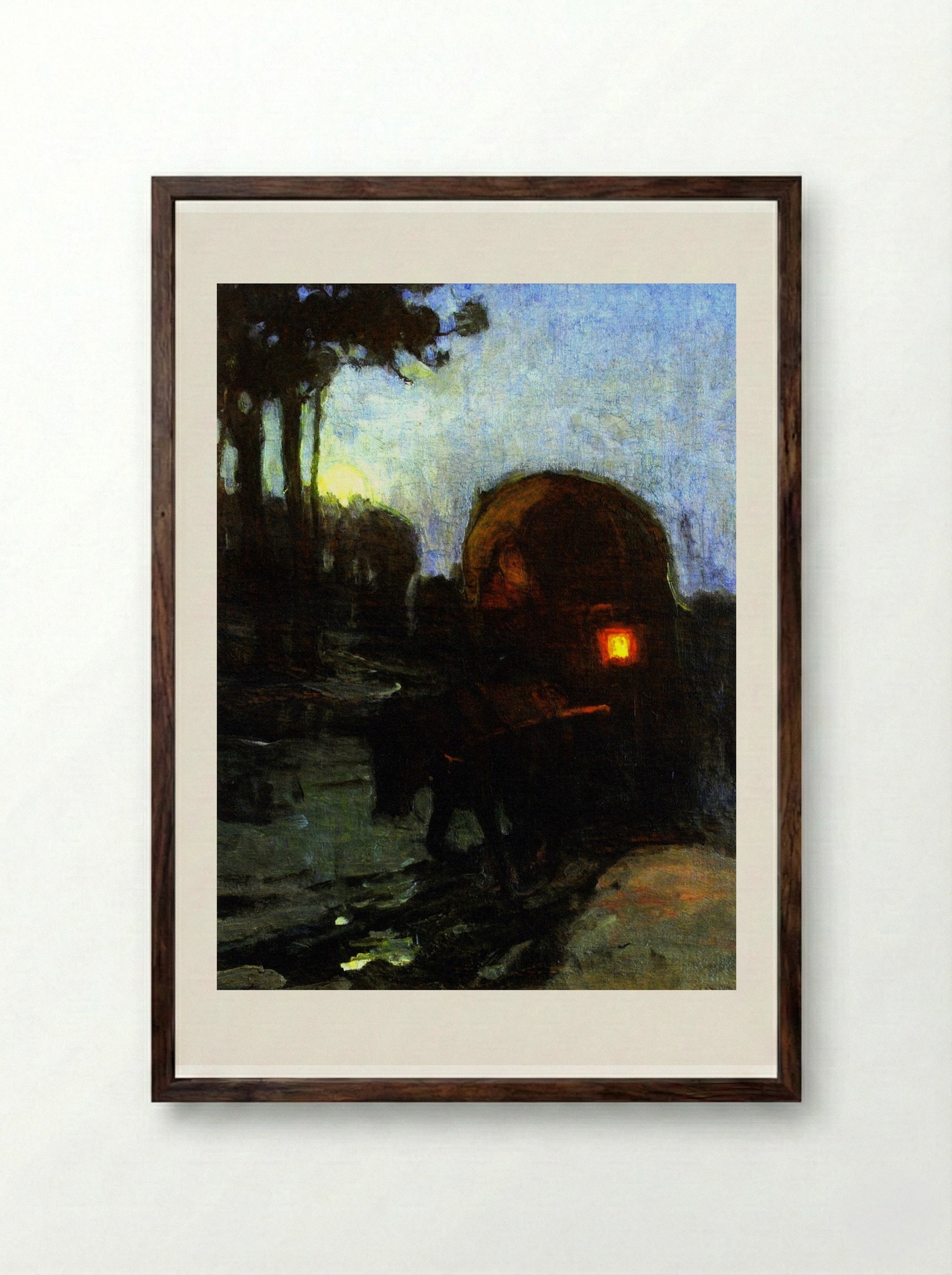Return at Night from the Market - Henry Ossawa Tanner - Framed Print Dark Wood