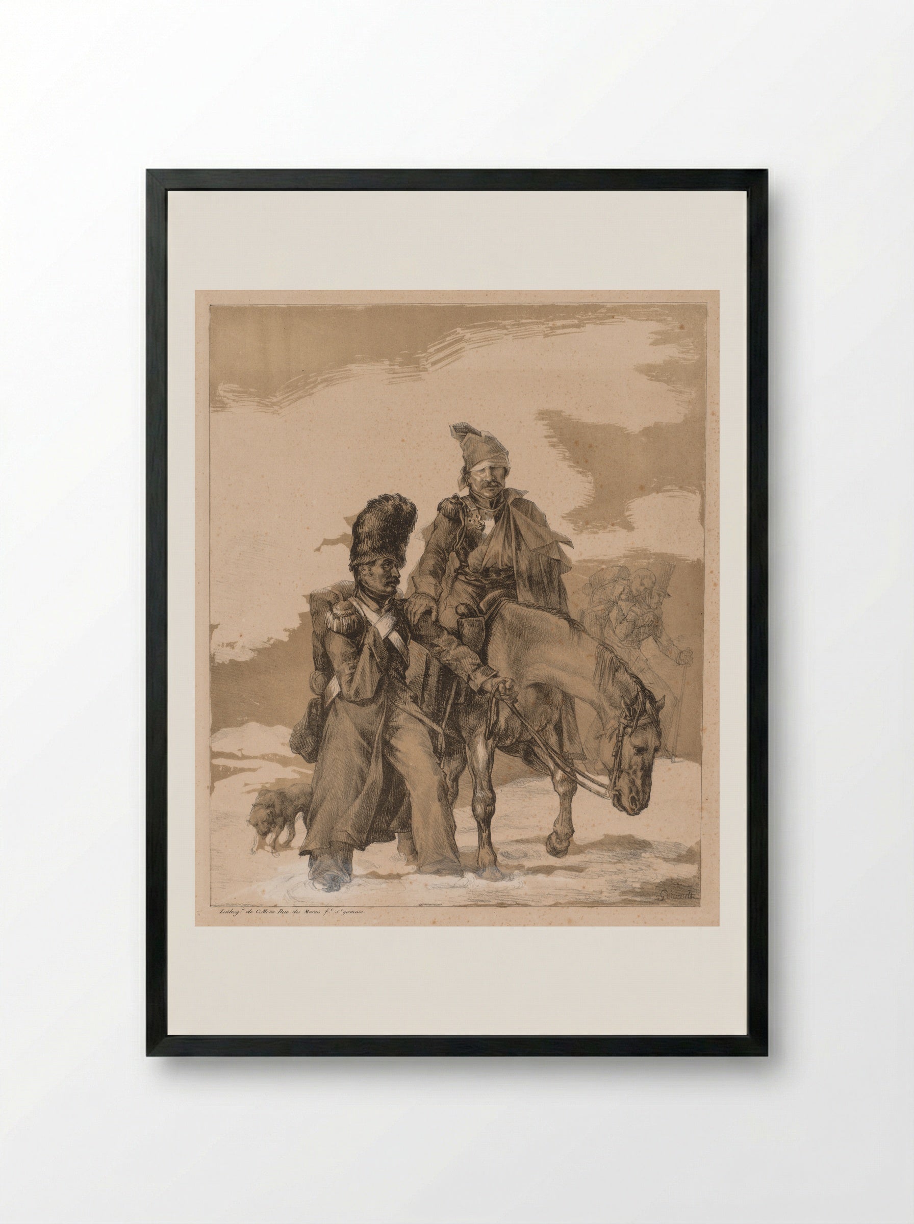 Return from Russia - Théodore Géricault - Framed Print Black