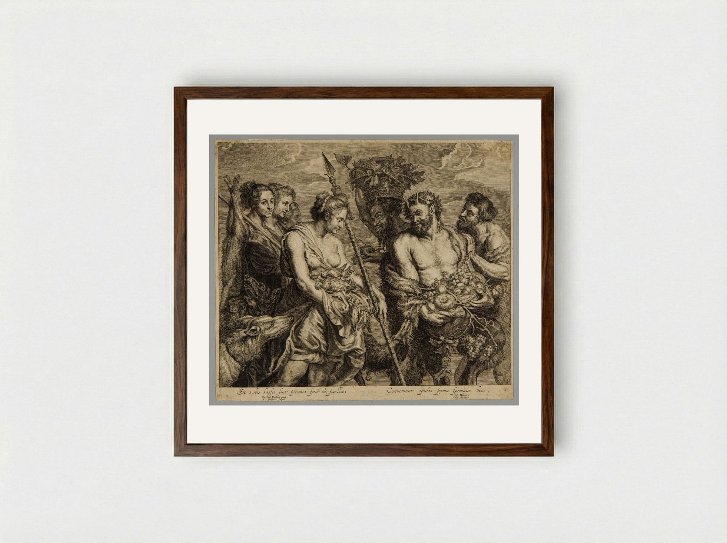 Return from the Hunt - Schelte Adamsz. Bolswert - Framed Print Dark Wood