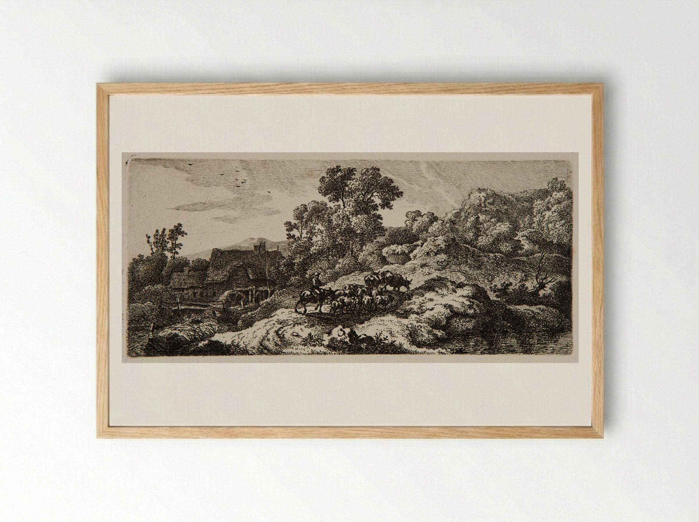 Return of the Herd - Ferdinand Kobell - Framed Print Wood