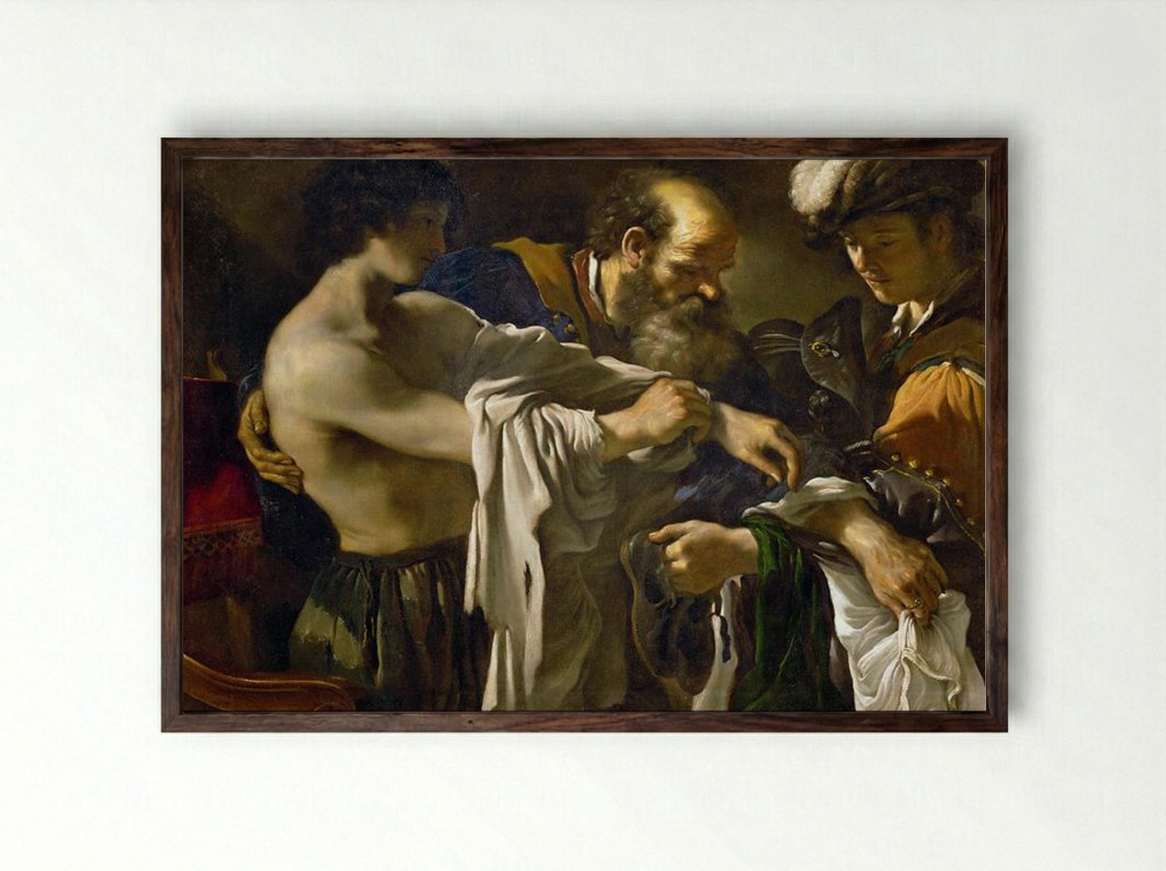 Return of the Prodigal Son - Guercino - Framed Print Dark Wood