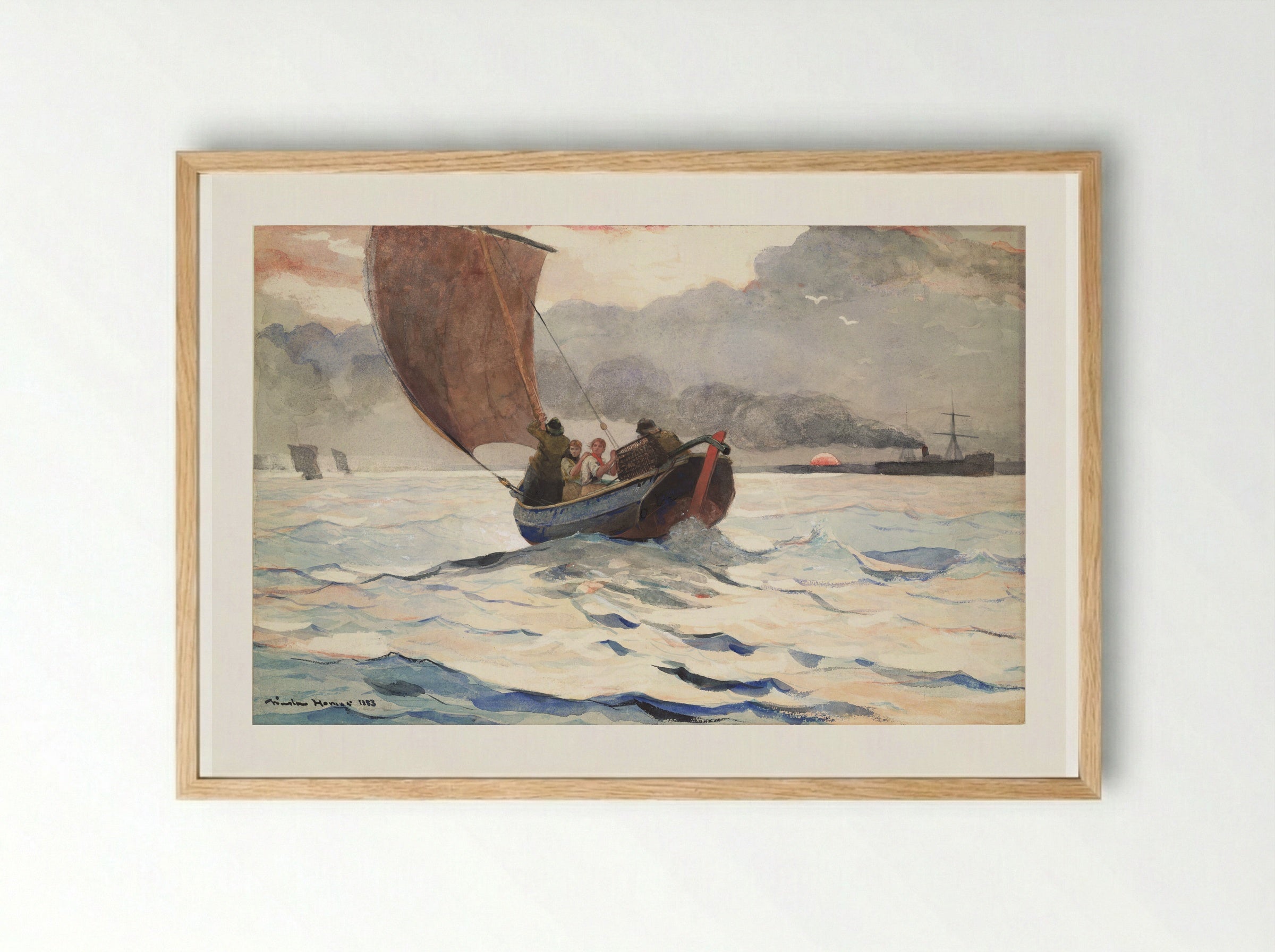 Returning Fishing Boats - Winslow Homer - Framed Print Wood
