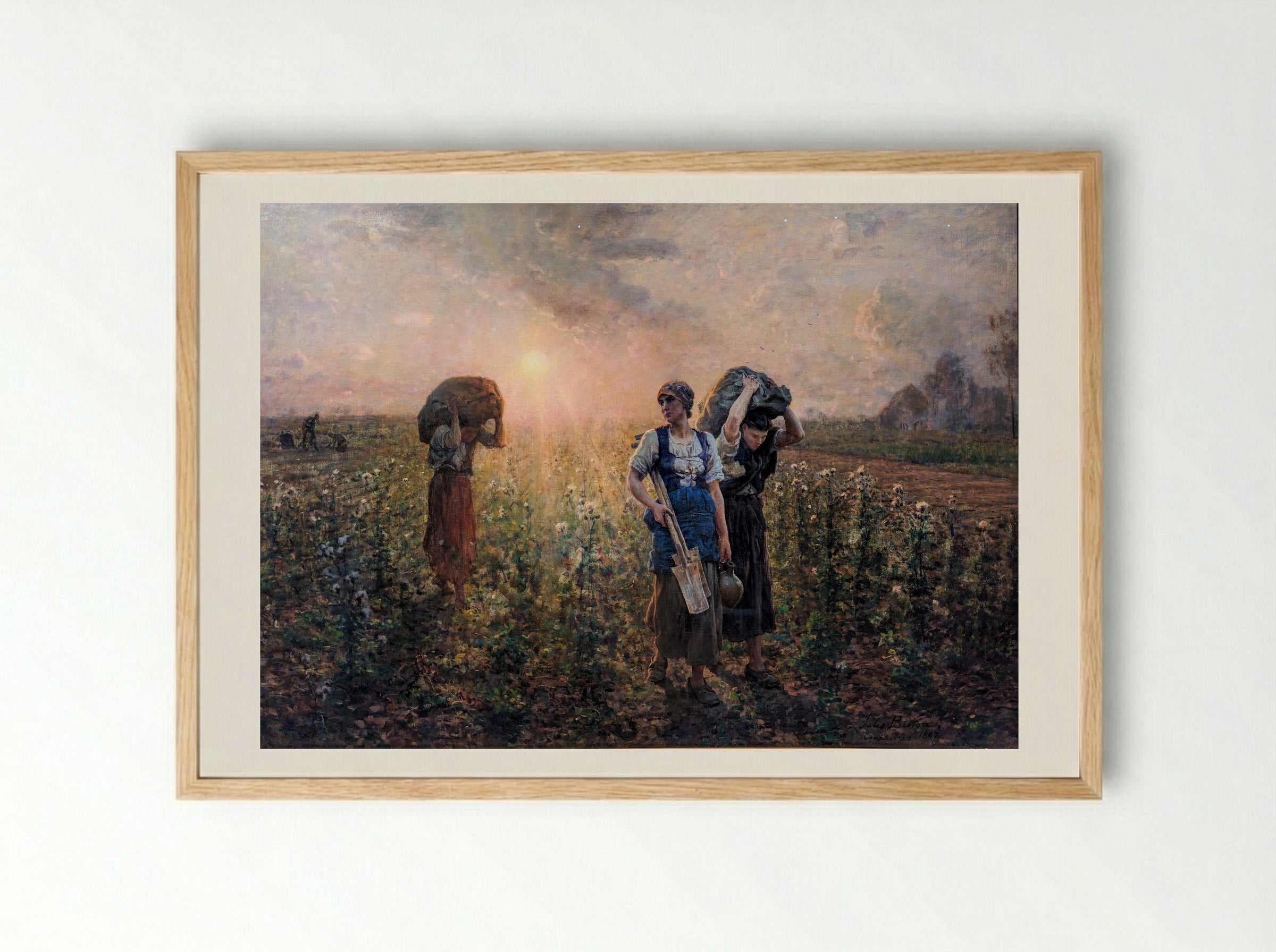 Returning from the Fields - Jules Breton - Framed Print Wood