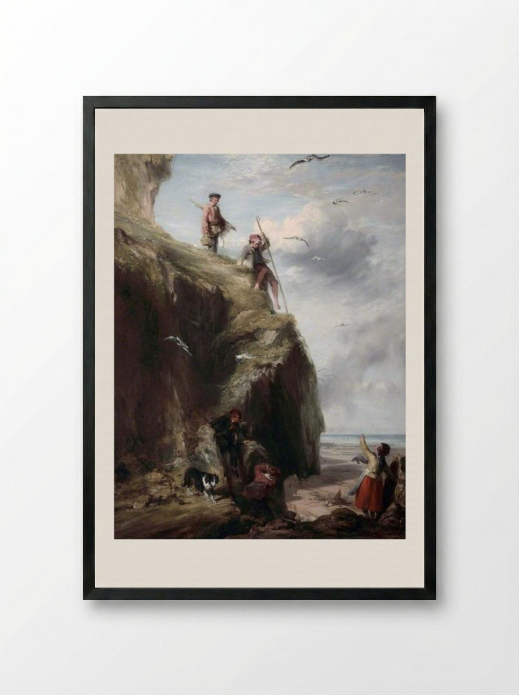 Returning from the Haunts of the Seafowl - William Collins - Framed Print Black