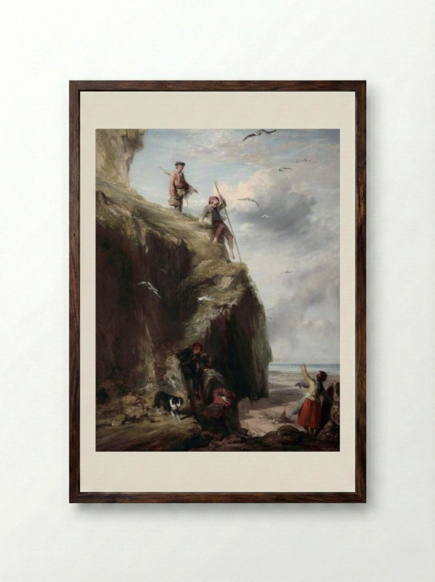 Returning from the Haunts of the Seafowl - William Collins - Framed Print Dark Wood
