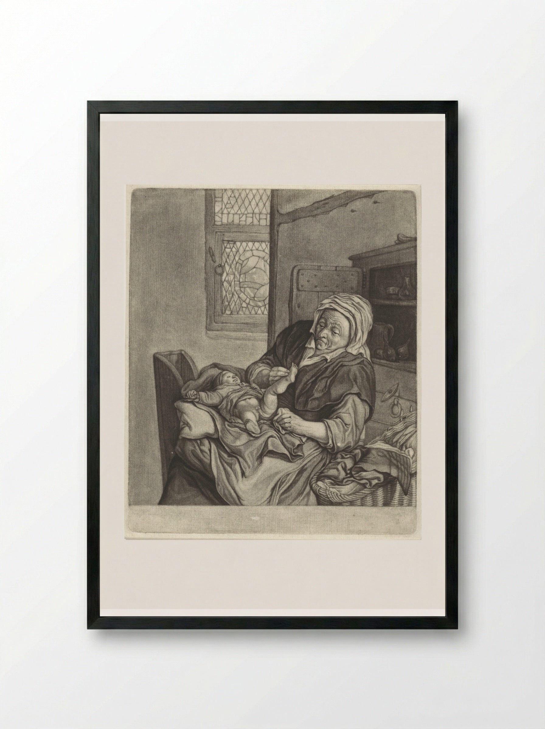 Reuk (Sense of Smell) - Cornelis Dusart - Framed Print Black