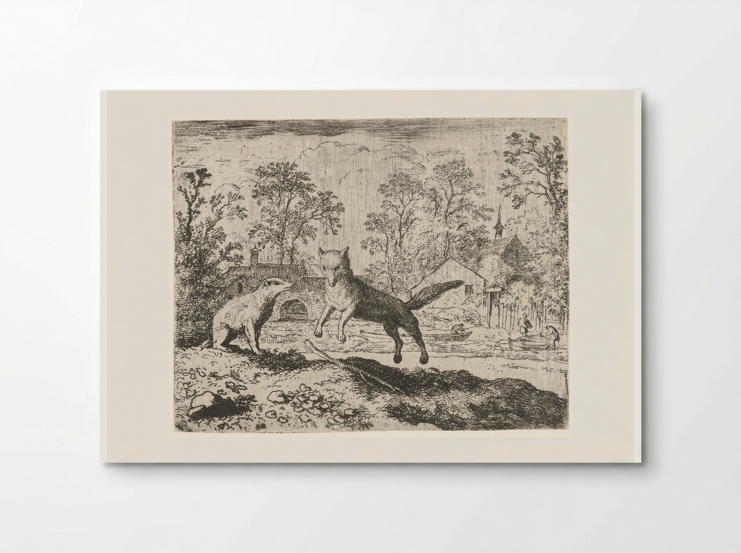 Reynard the Fox Confessing to Grimbert the Badger - Allaert van Everdingen - Poster