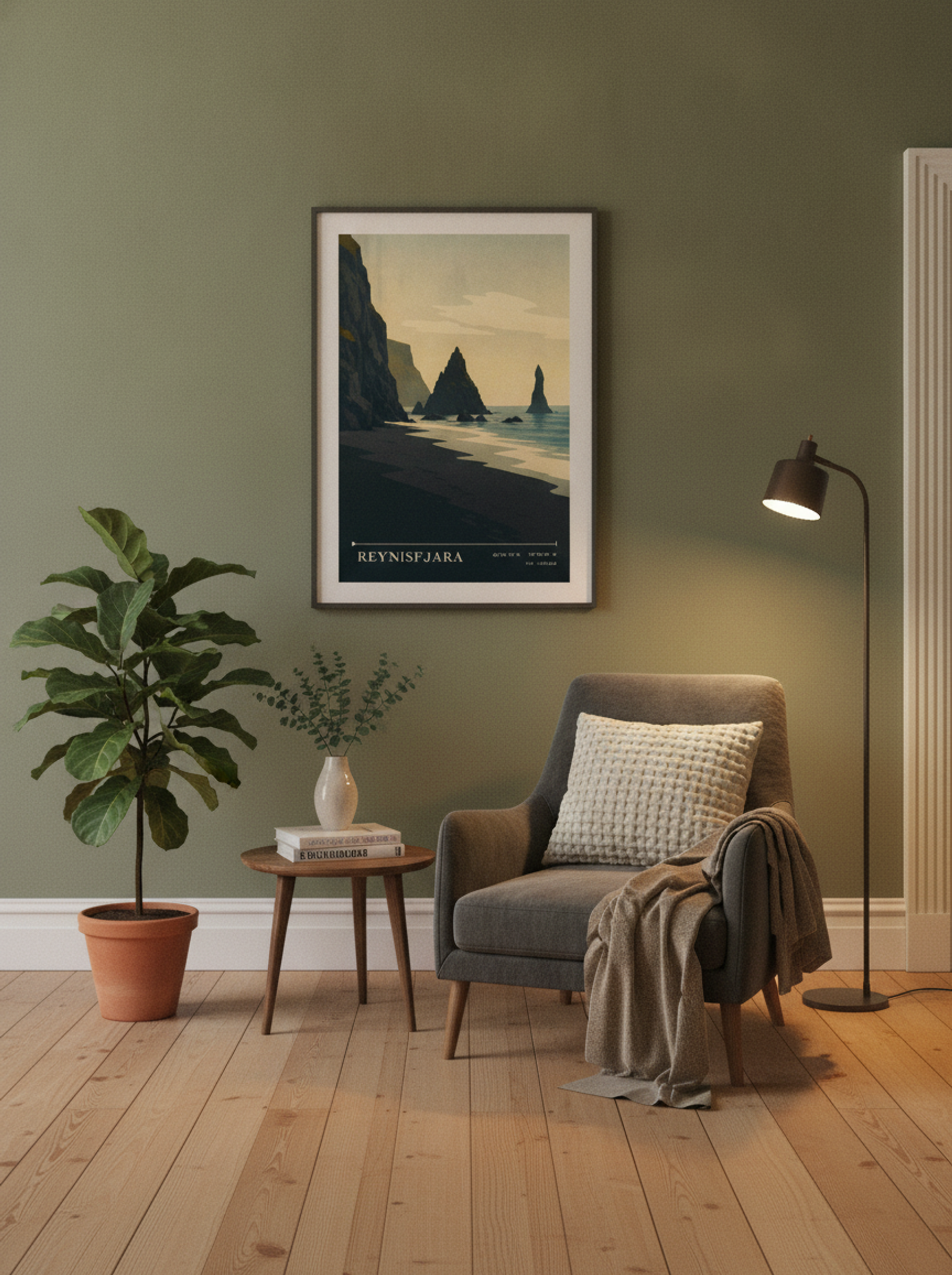 Reynisfjara Travel Poster Artwork - Lifestyle