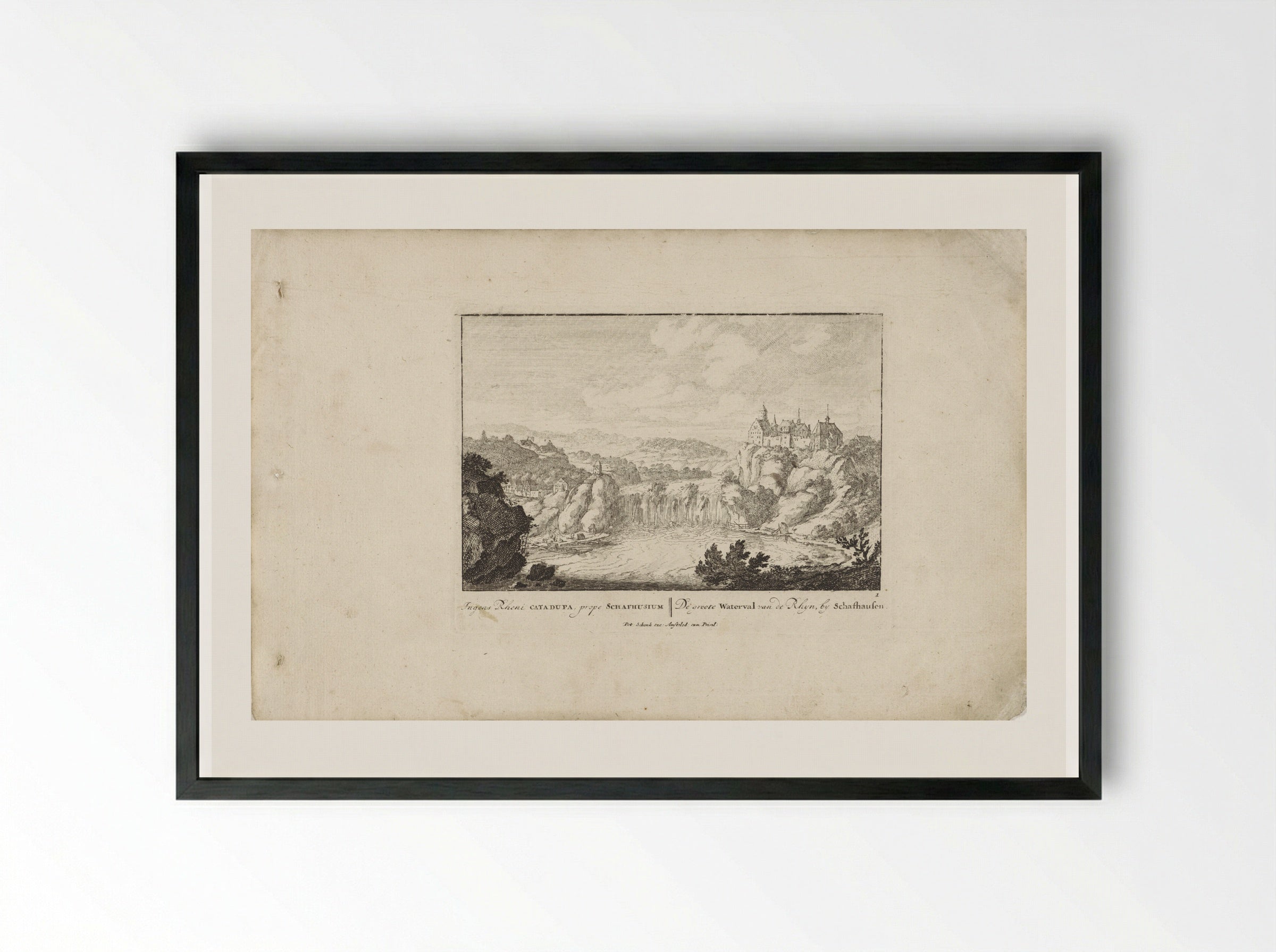 Rheinfall bij Schaffhausen - Jan van Call (I) - Framed Print Black