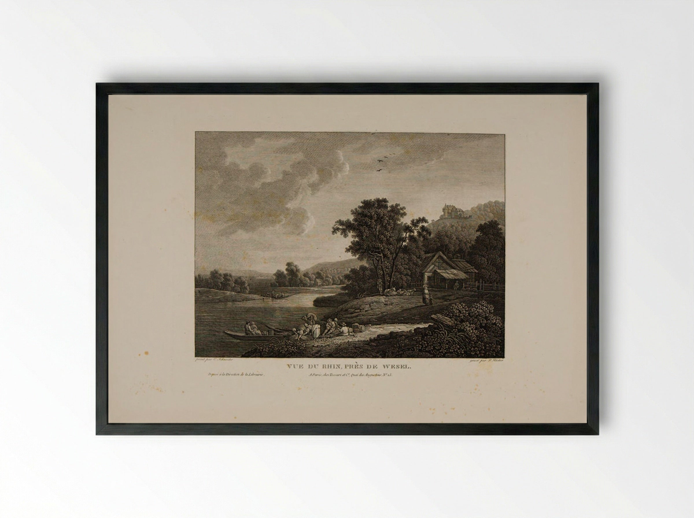 Rhine near Wesel - Johann Pieter Rücker - Framed Print Black
