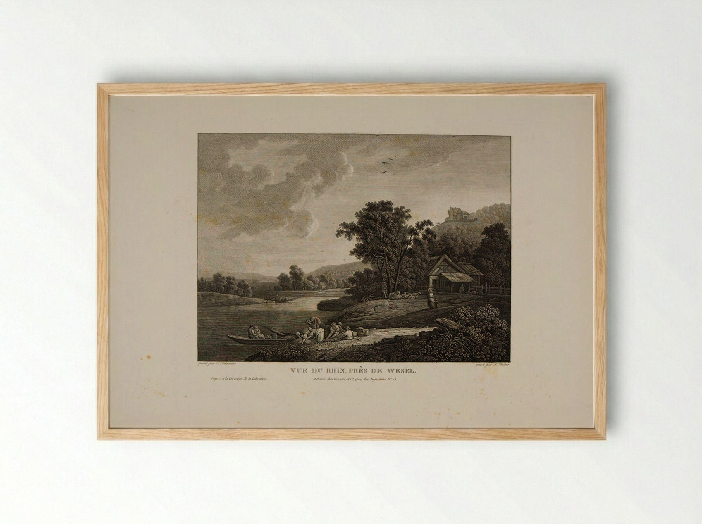 Rhine near Wesel - Johann Pieter Rücker - Framed Print Wood