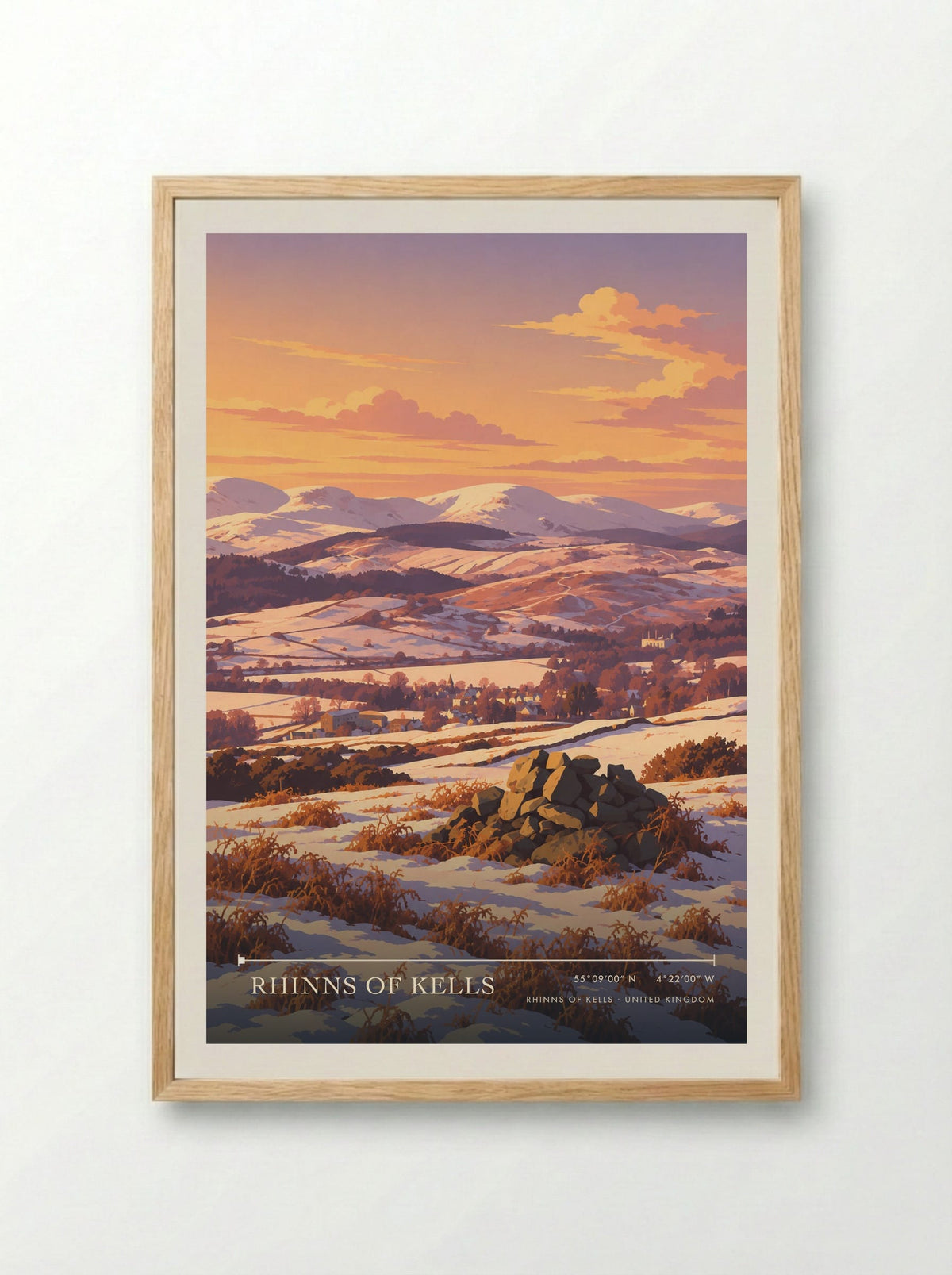 Rhinns of Kells | Travel Poster - Framed Print Wood