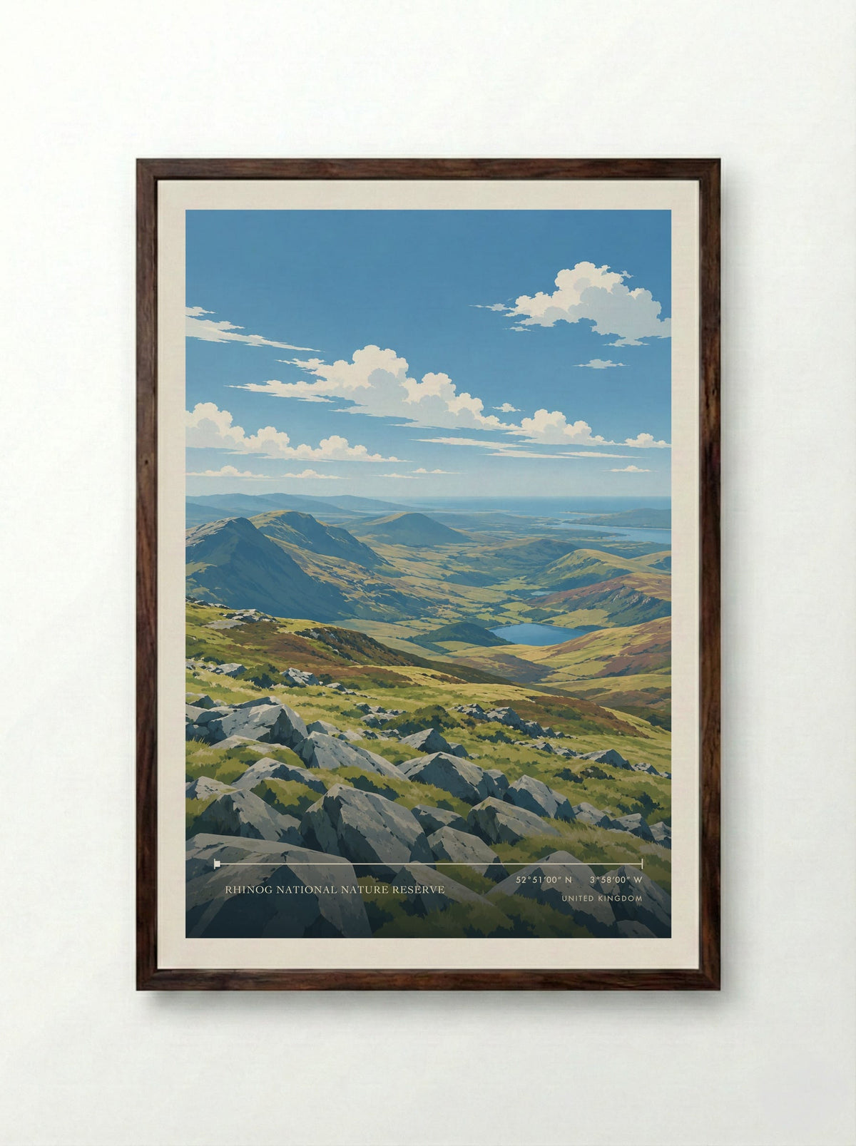 Rhinog National Nature Reserve | Travel Poster - Framed Print Dark Wood
