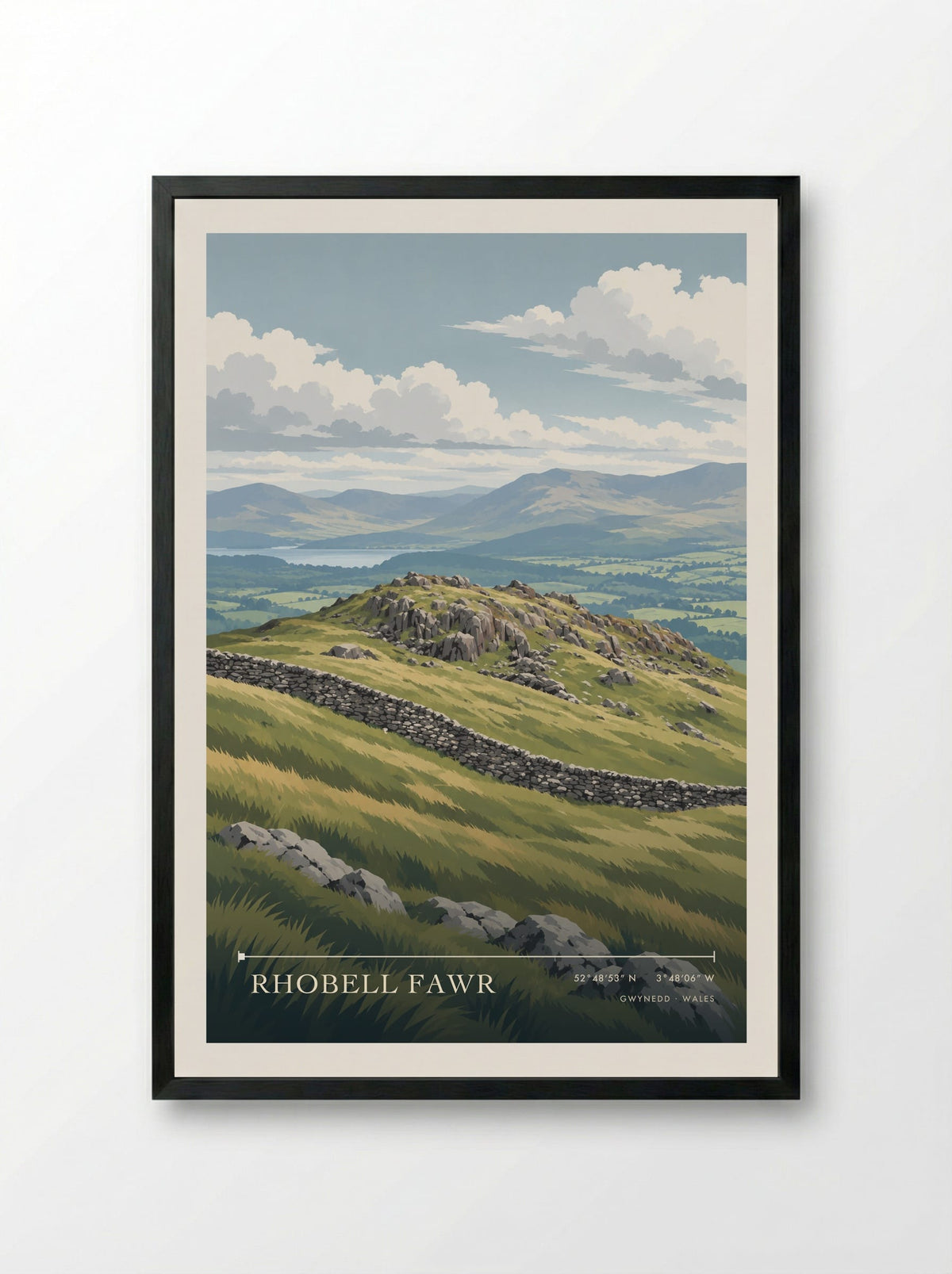 Rhobell Fawr, Gwynedd | Travel Poster - Framed Print Black
