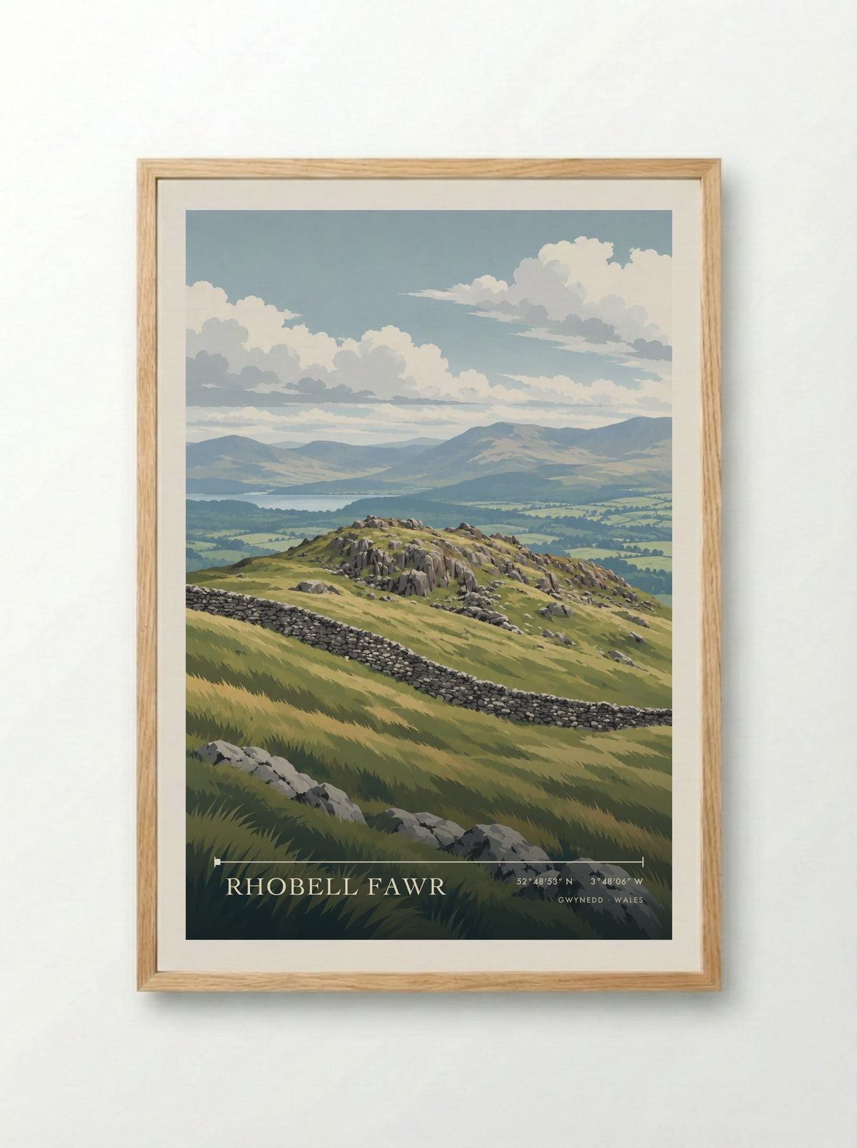 Rhobell Fawr, Gwynedd | Travel Poster - Framed Print Wood
