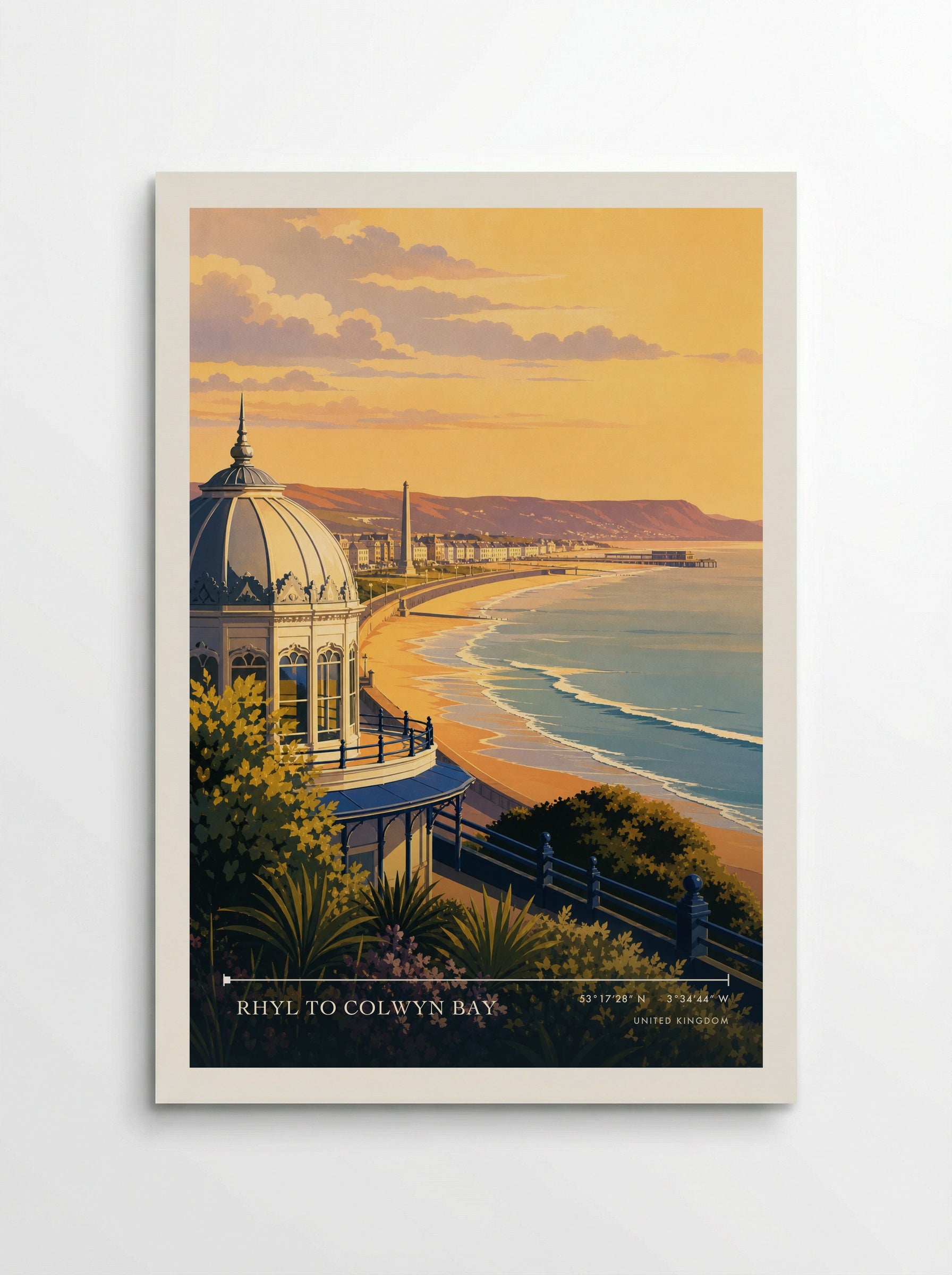 Rhyl to Colwyn Bay United Kingdom Travel Poster - Poster