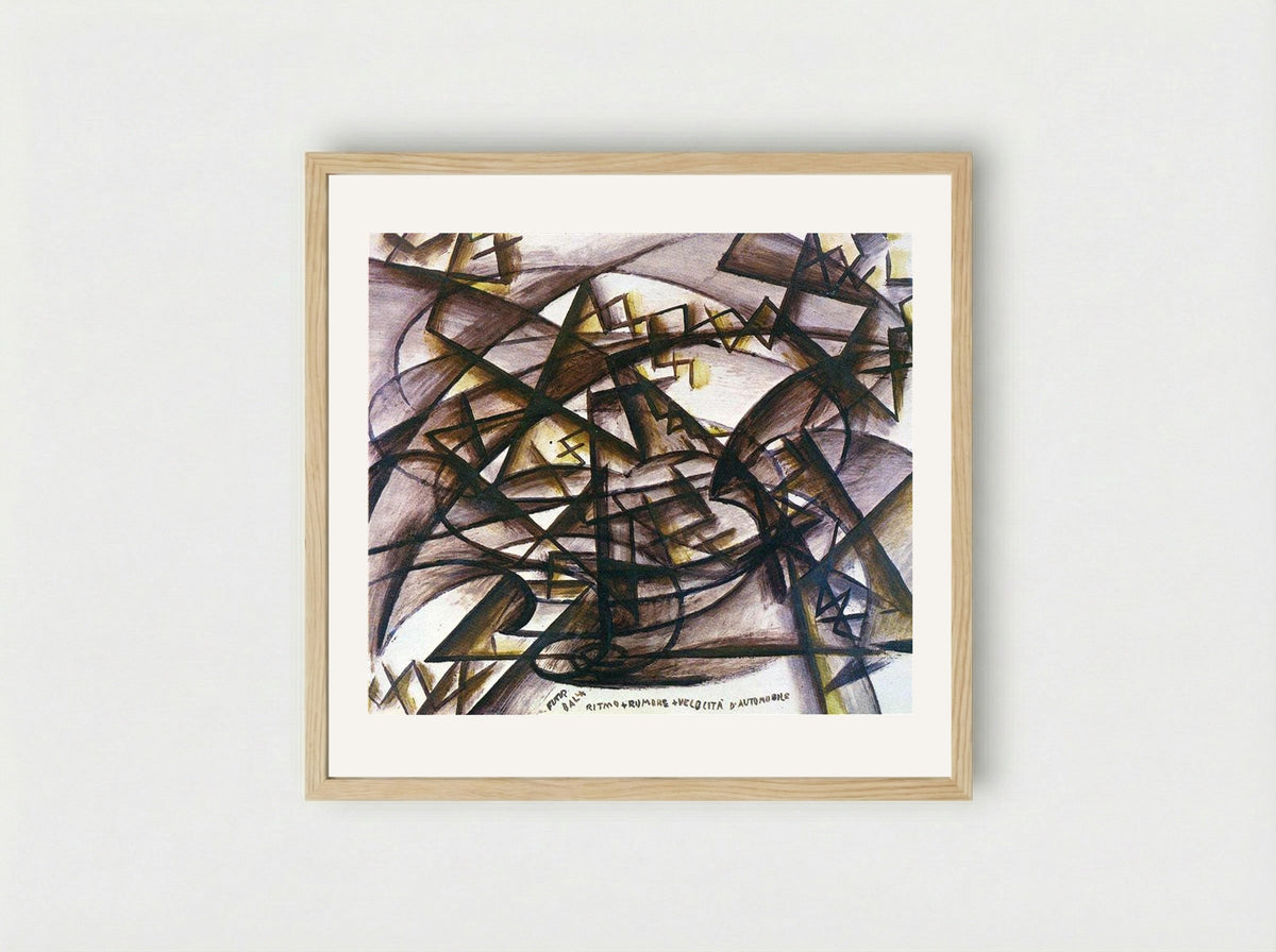 Rhythm + Noise + Speed of Car - Giacomo Balla - Framed Print Wood