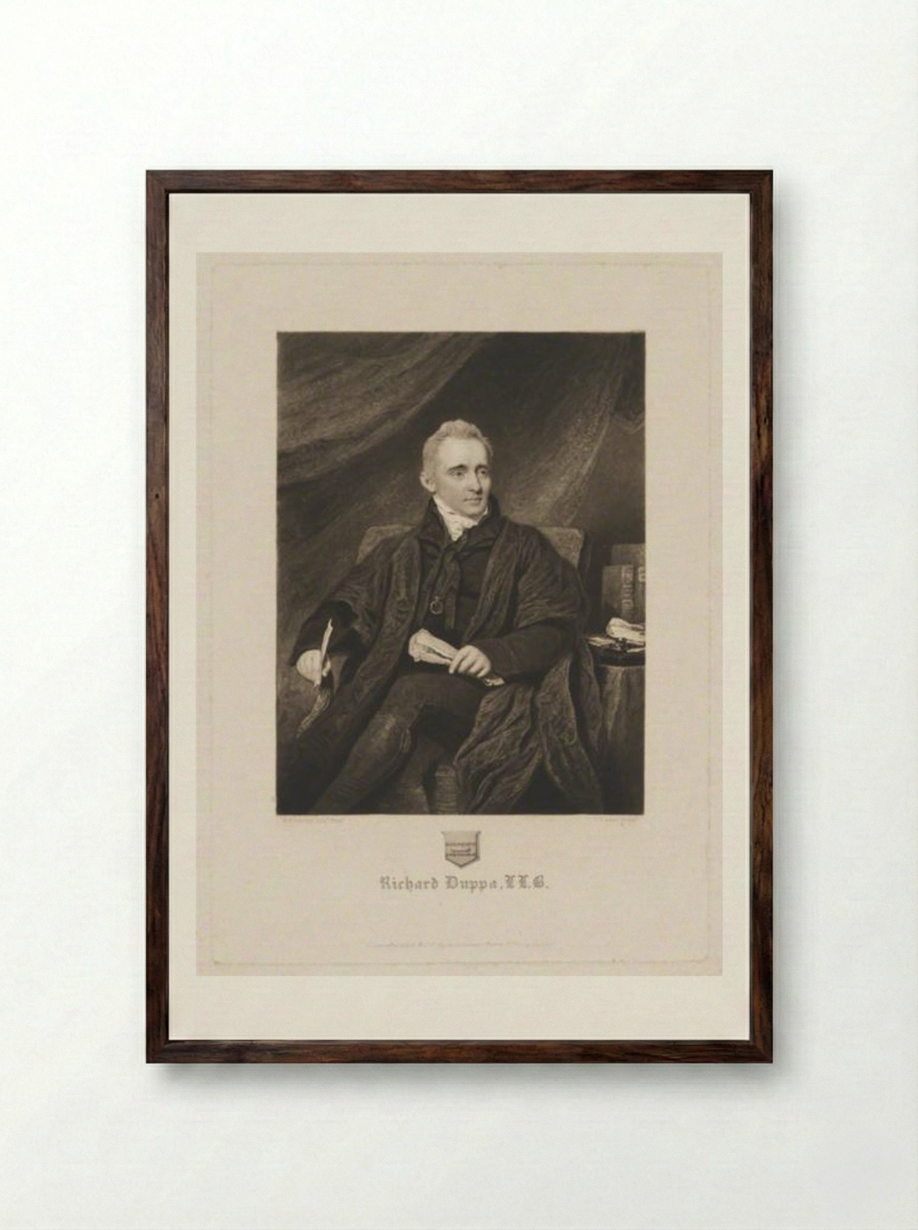 Richard Duppa, LL.B. - Charles Turner - Framed Print Dark Wood