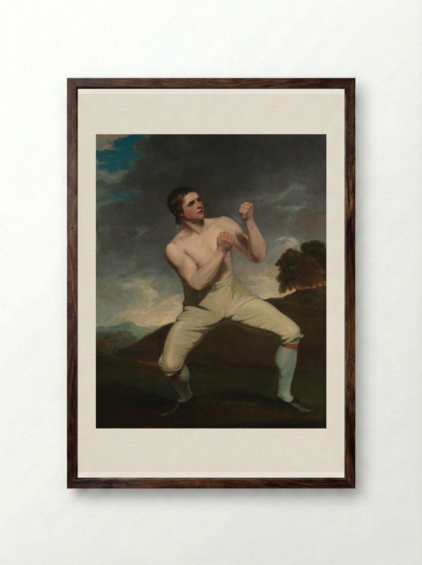 Richard Humphreys, the Boxer - John Hoppner - Framed Print Dark Wood