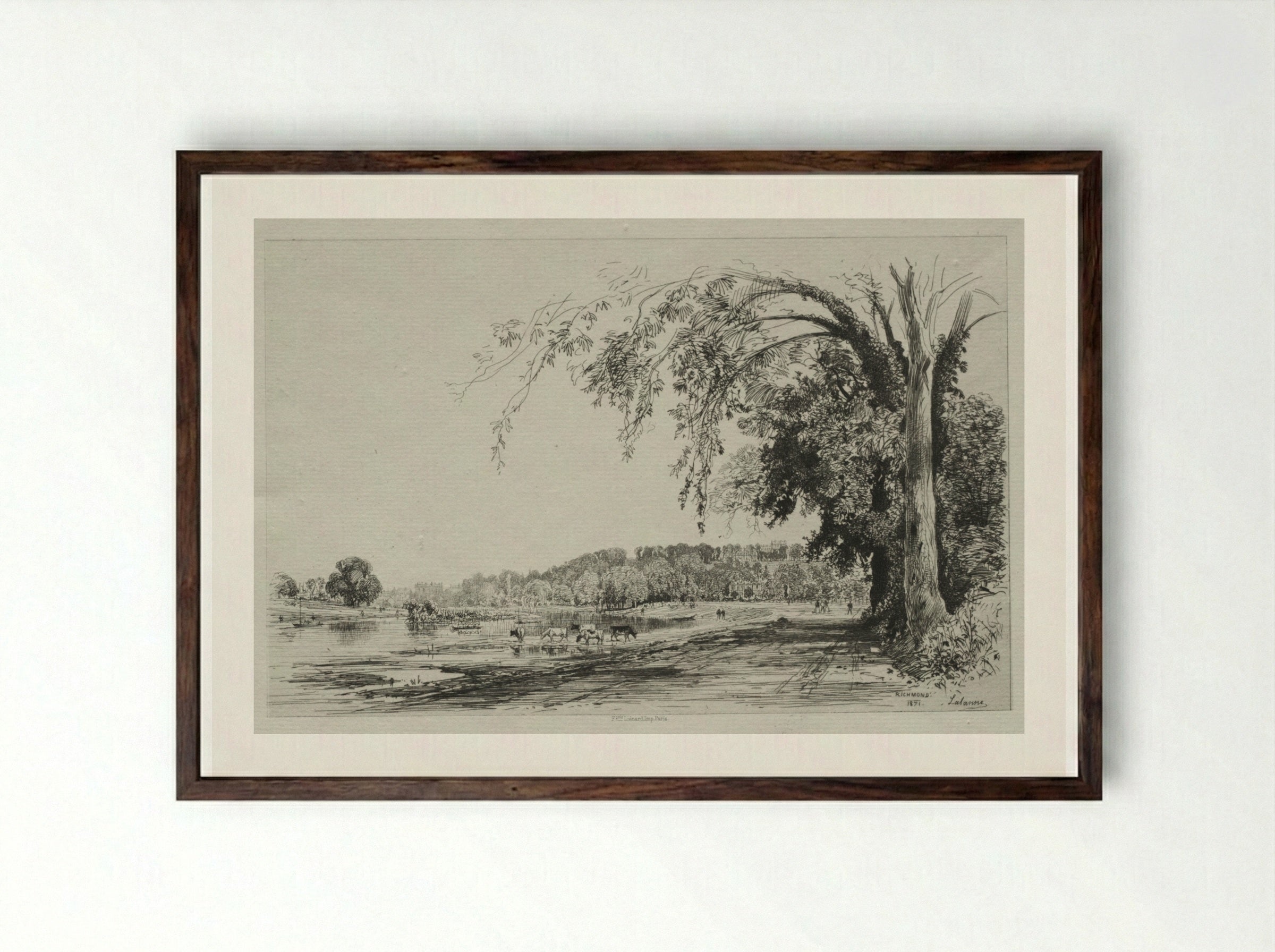 Richmond - Maxime Lalanne - Framed Print Dark Wood