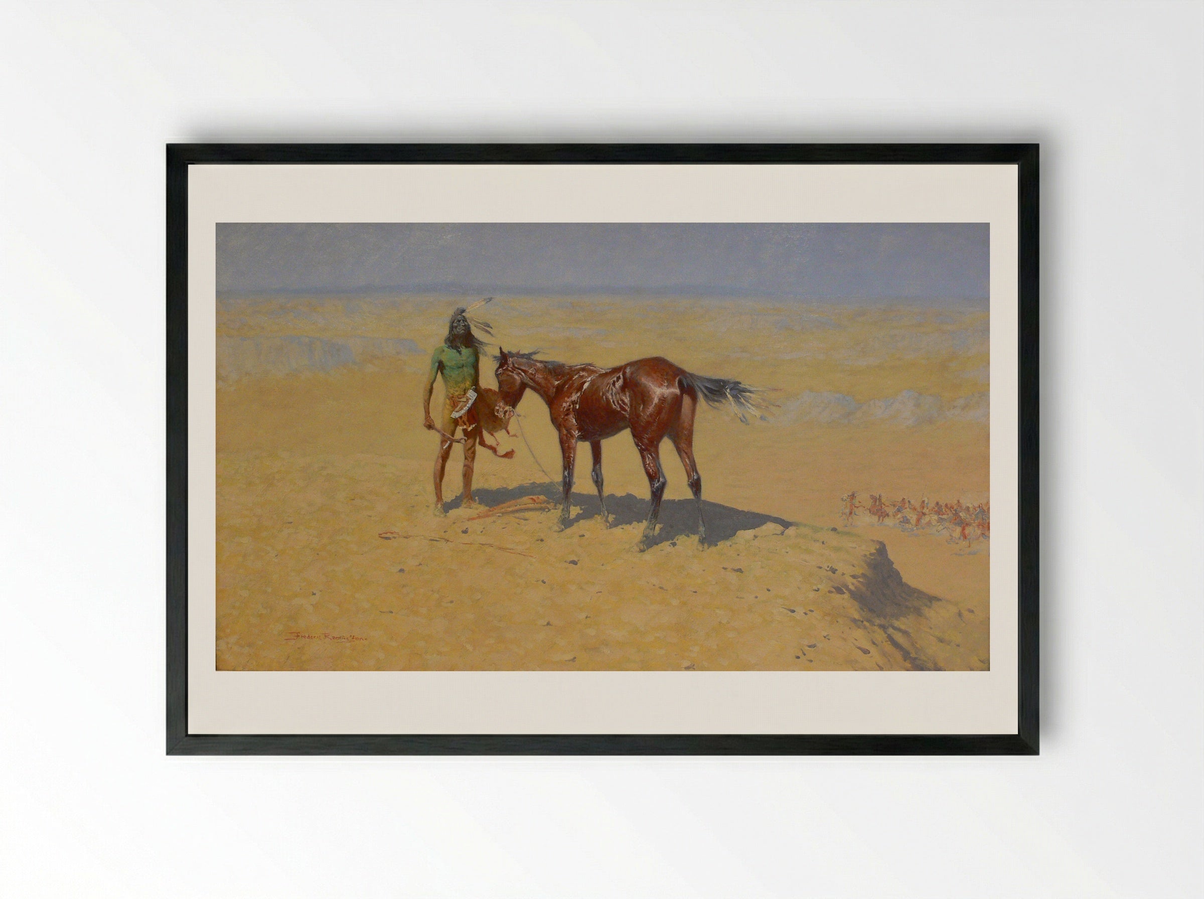 Ridden Down - Frederic Remington - Framed Print Black