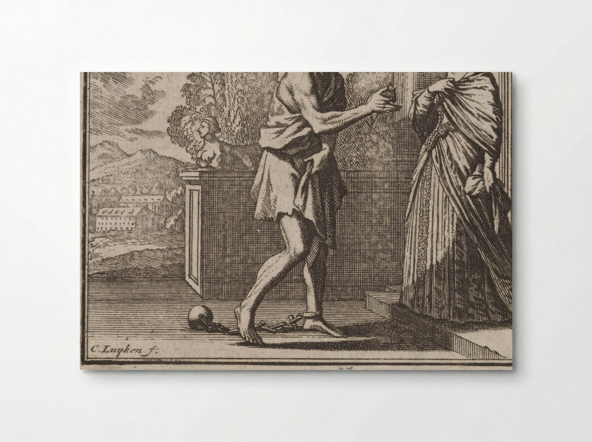 Ridder de Bacheville keert in slavenkleding terug uit gevangenschap - Caspar Luyken - Poster