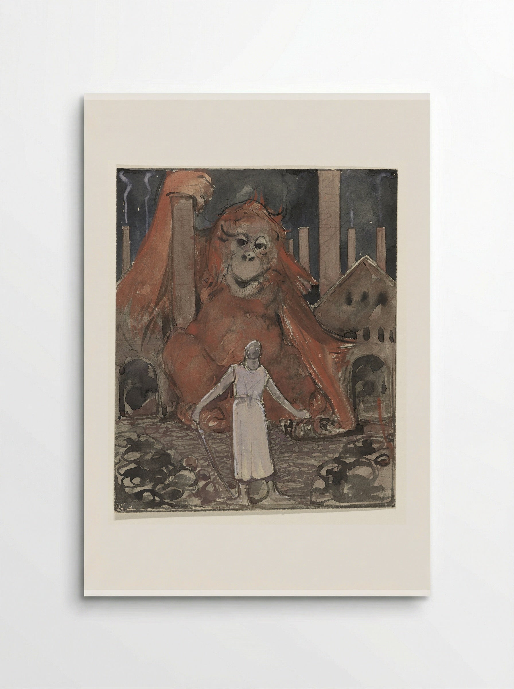Ridder en reuzenaap - Bernard Willem Wierink - Poster