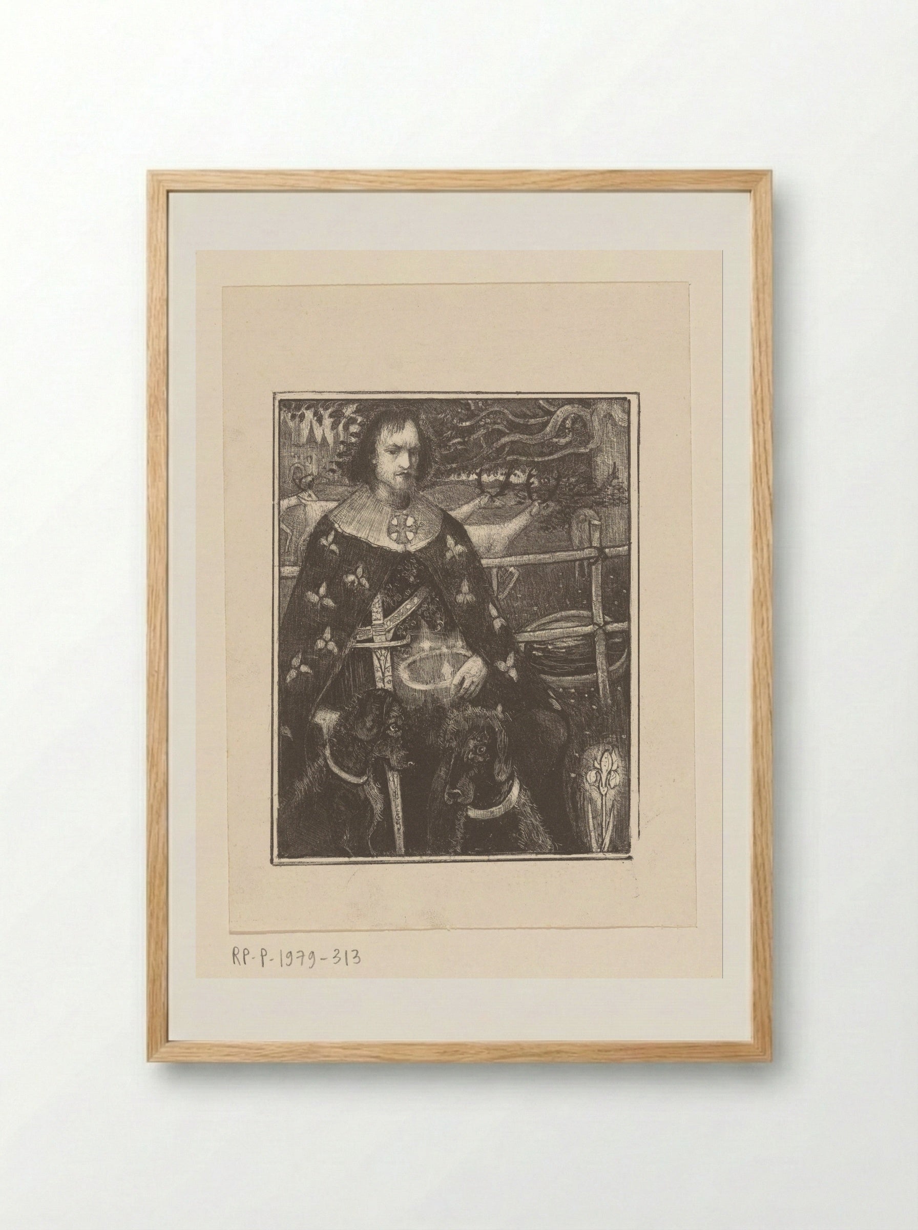 Ridder met twee honden - Richard Nicolaüs Roland Holst - Framed Print Wood
