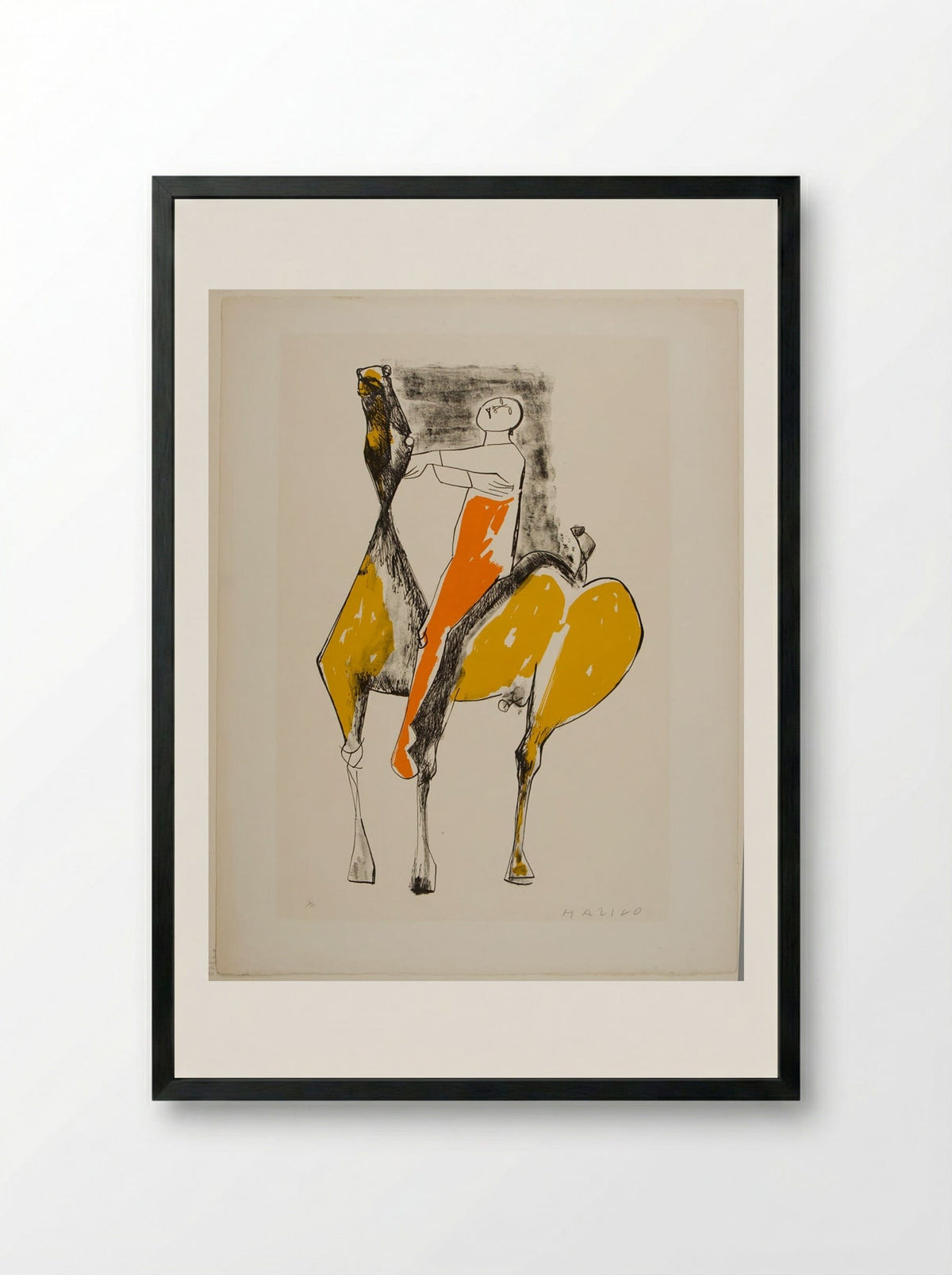 Rider and Horse - Marino Marini - Framed Print Black