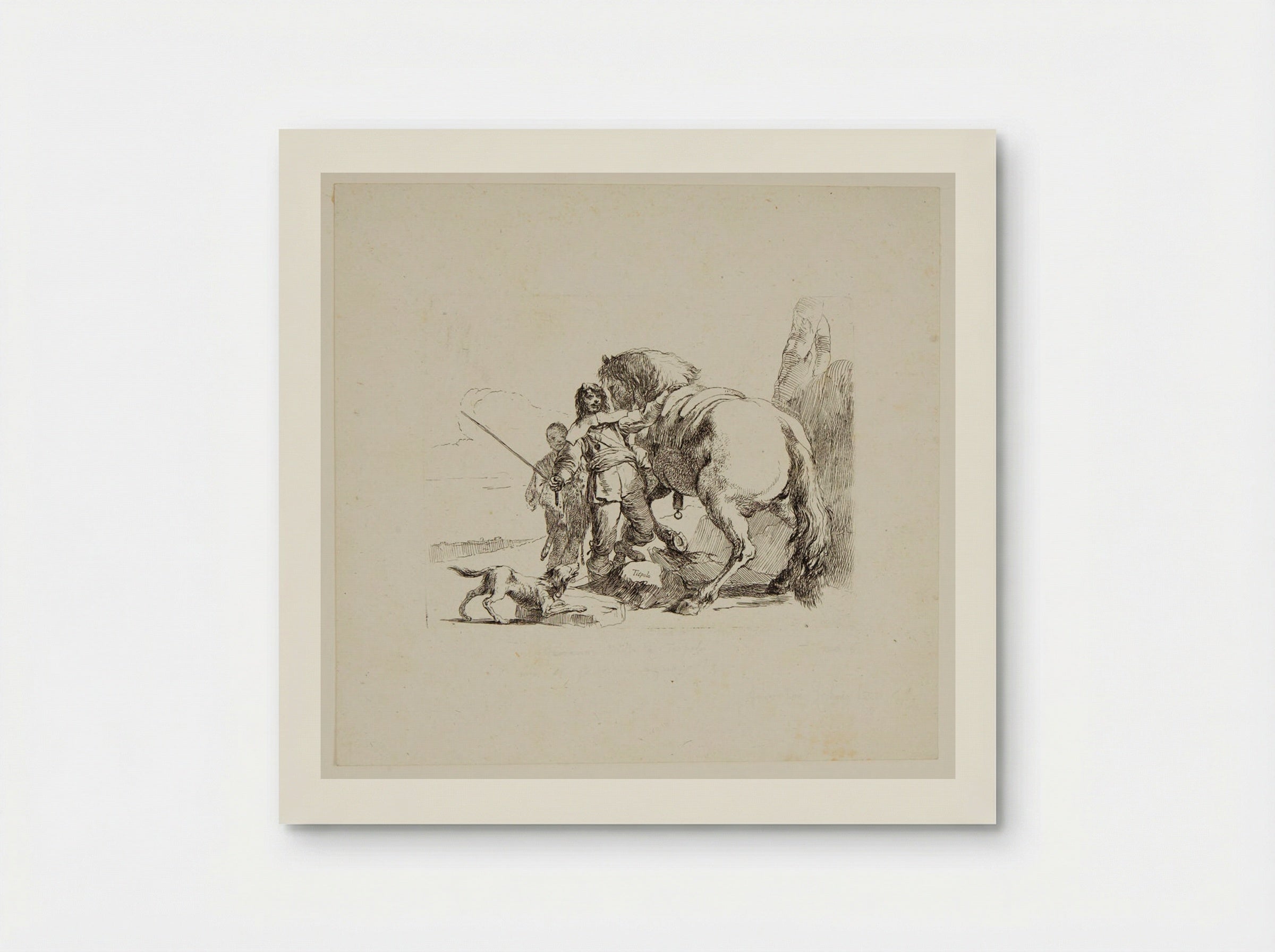 Rider on Foot near His Horse - Giovanni Battista Tiepolo - Poster