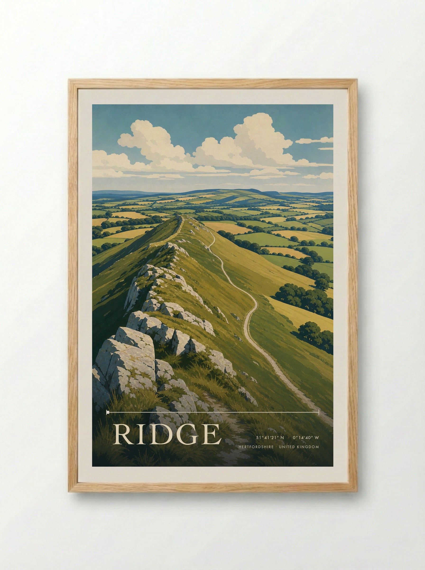Ridge Hertfordshire United Kingdom Travel Poster - Framed Print Wood