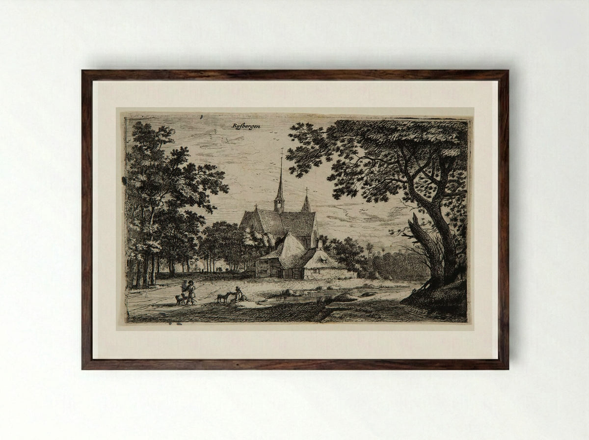Rijsbergen - Roelant Roghman - Framed Print Dark Wood
