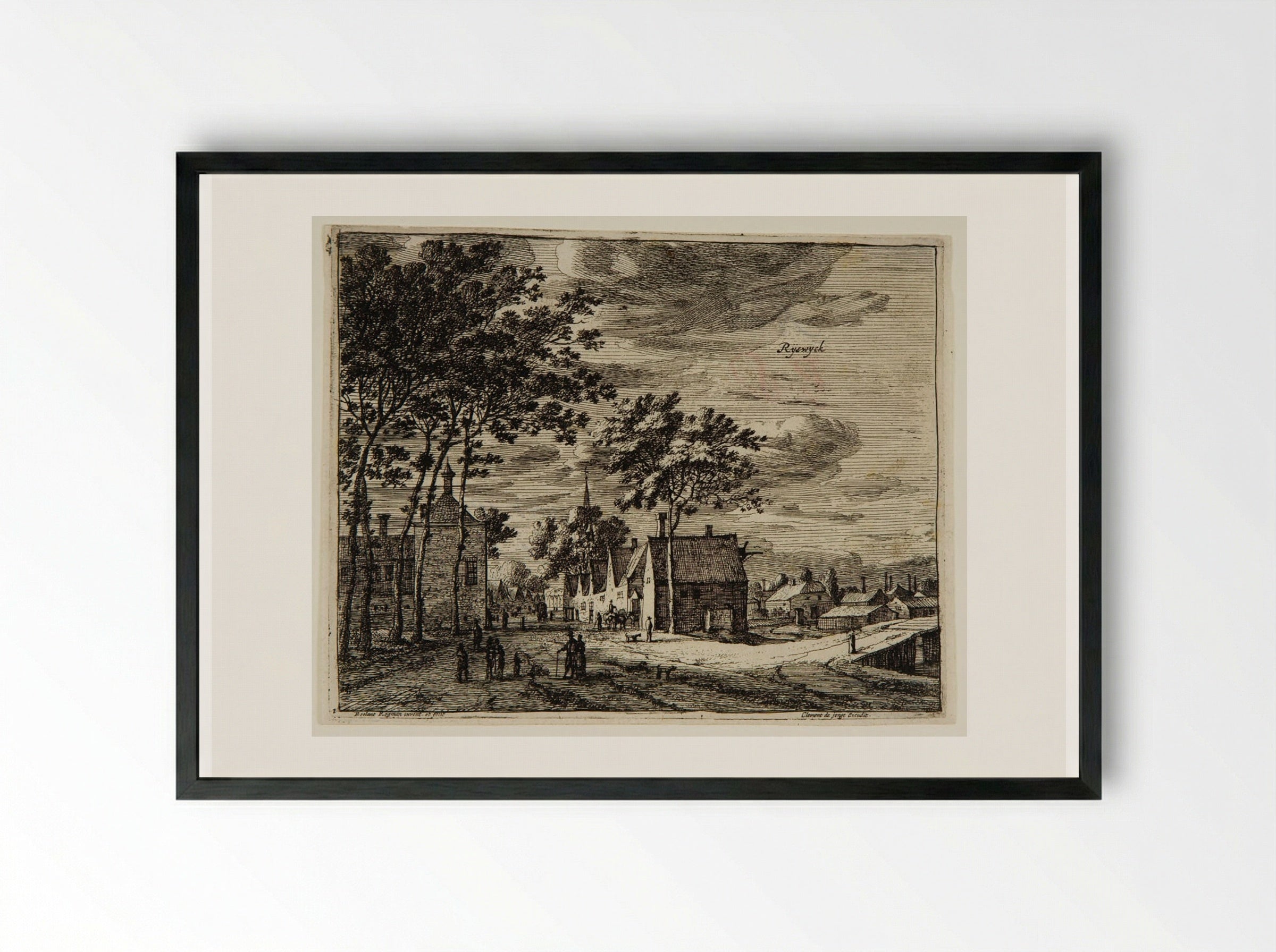 Rijswijk - Roelant Roghman - Framed Print Black