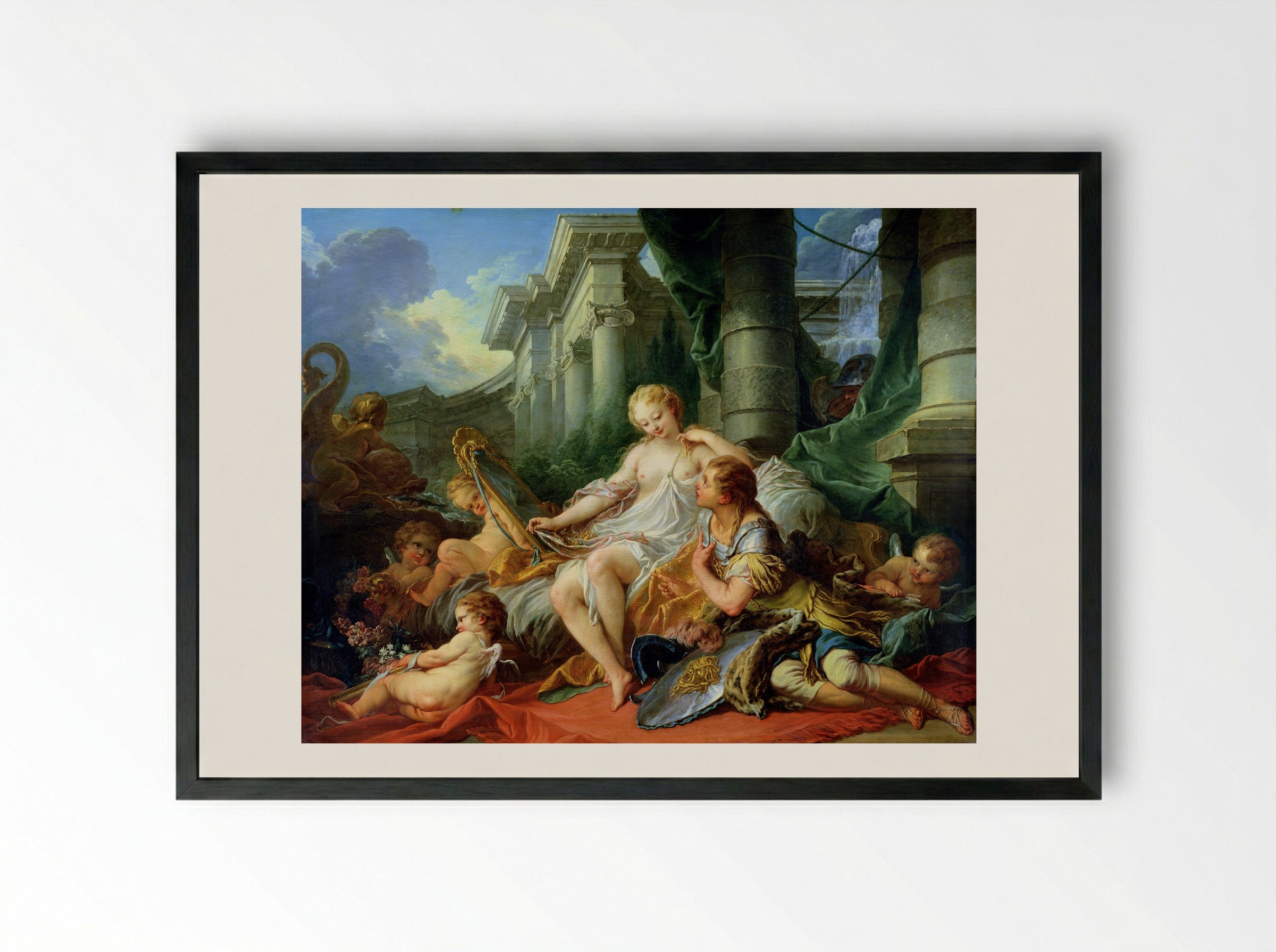Rinaldo and Armida - François Boucher - Framed Print Black