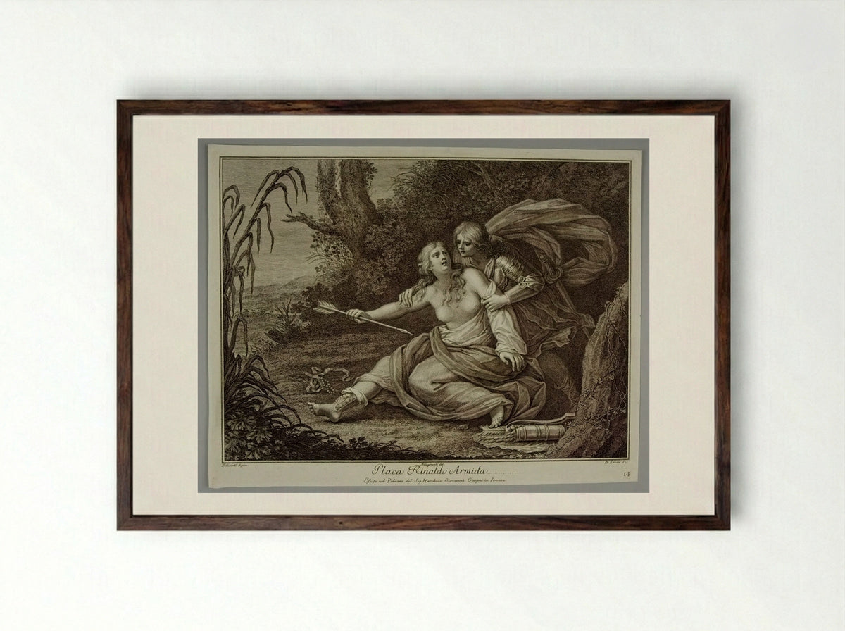 Rinaldo and Armida - Benedetto Eredi - Framed Print Dark Wood
