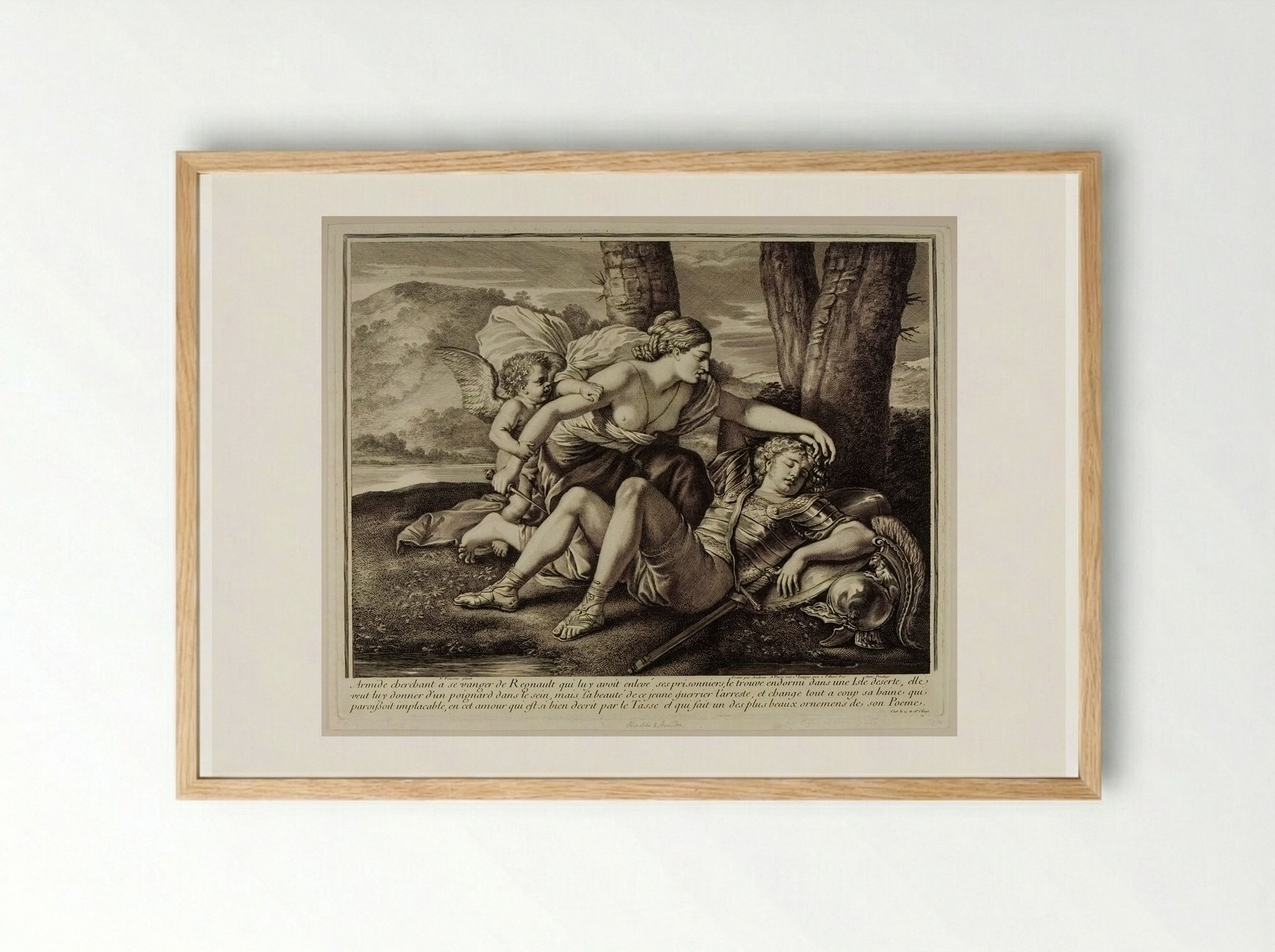 Rinaldo and Armida - Gérard Audran - Framed Print Wood