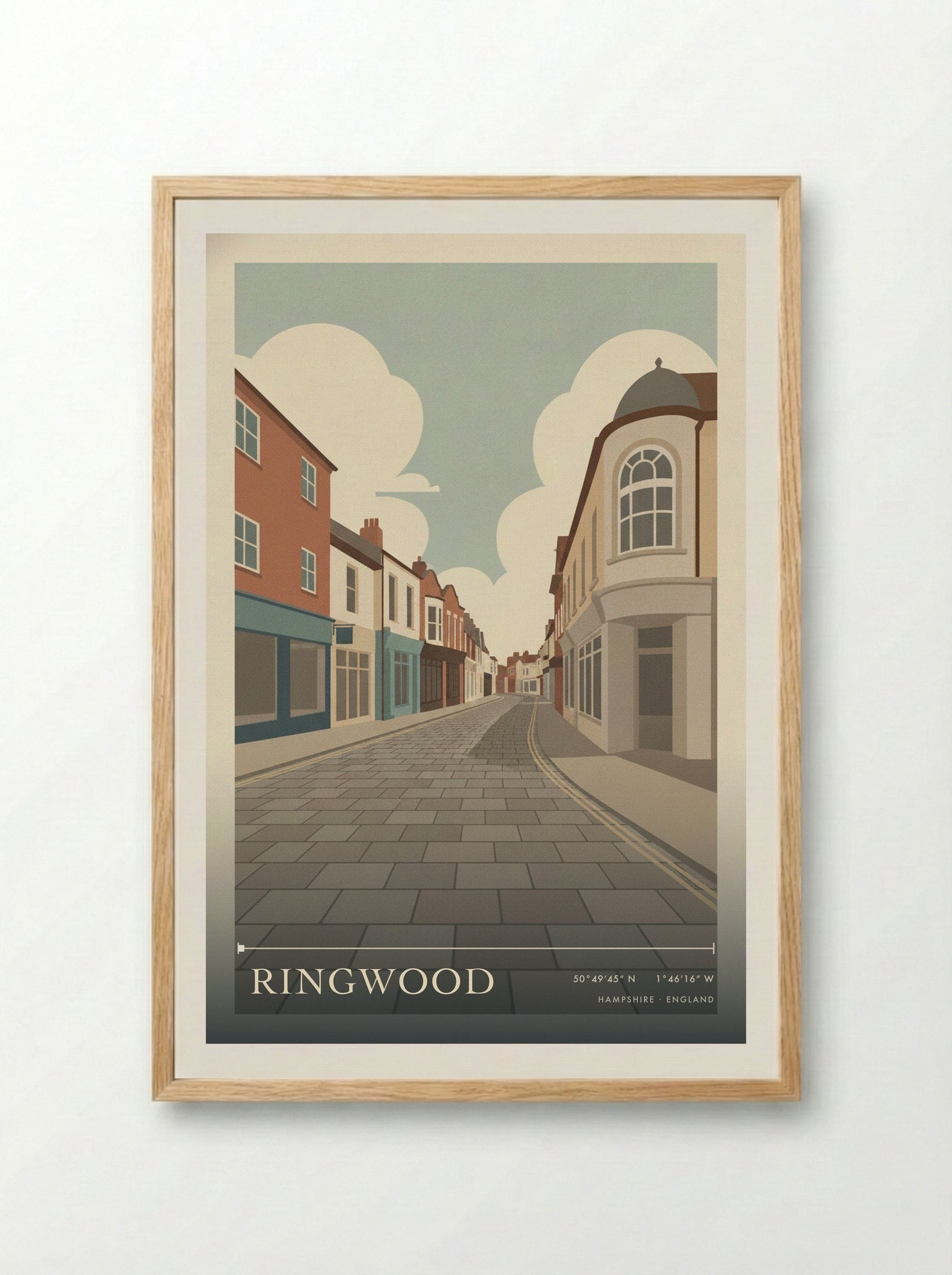 Ringwood Hampshire England Travel Poster - Framed Print Wood