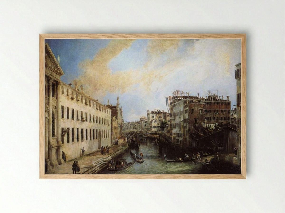 Rio dei Mendicanti - Canaletto - Framed Print Wood