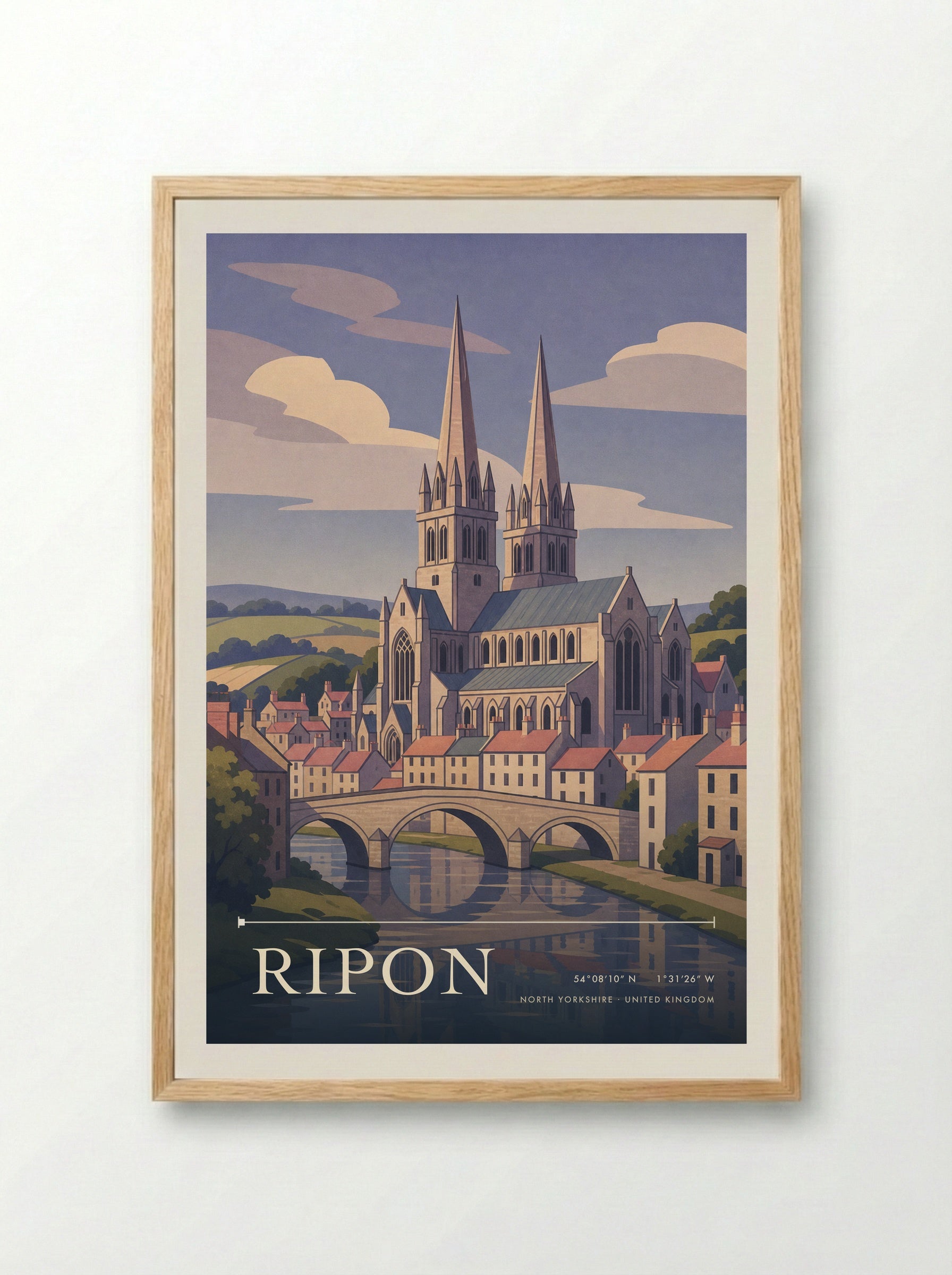 Ripon North Yorkshire United Kingdom Travel Poster - Framed Print Wood