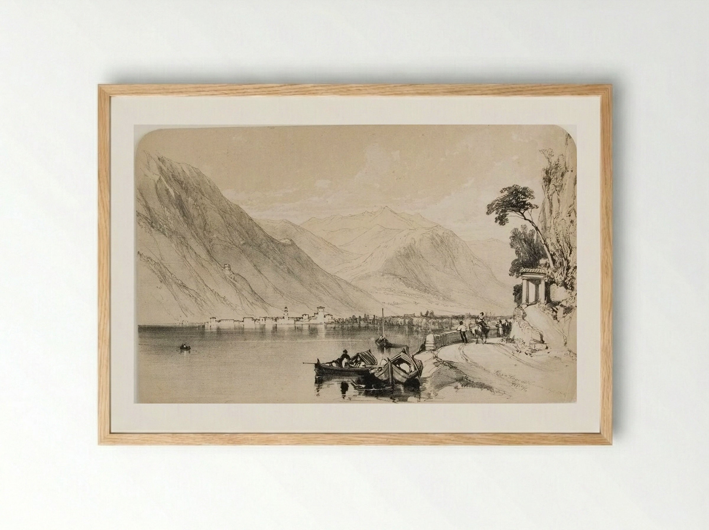 Riva Lago di Garda - James Duffield Harding - Framed Print Wood