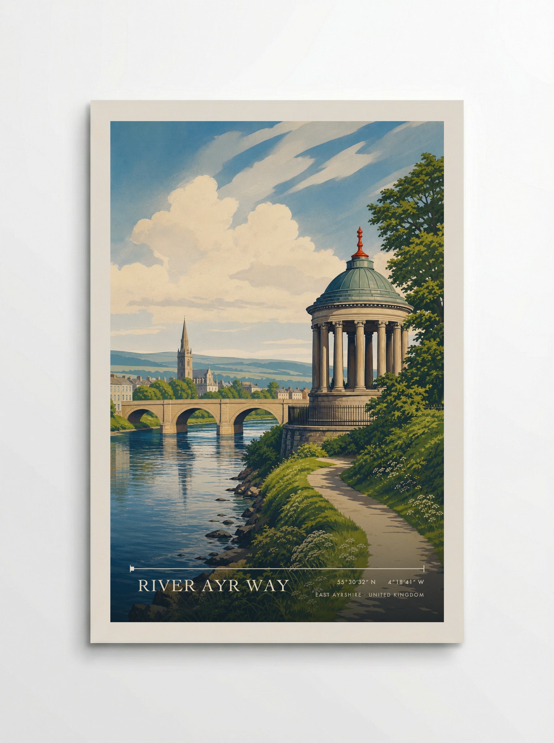 River Ayr Way East Ayrshire United Kingdom Travel Poster - Poster