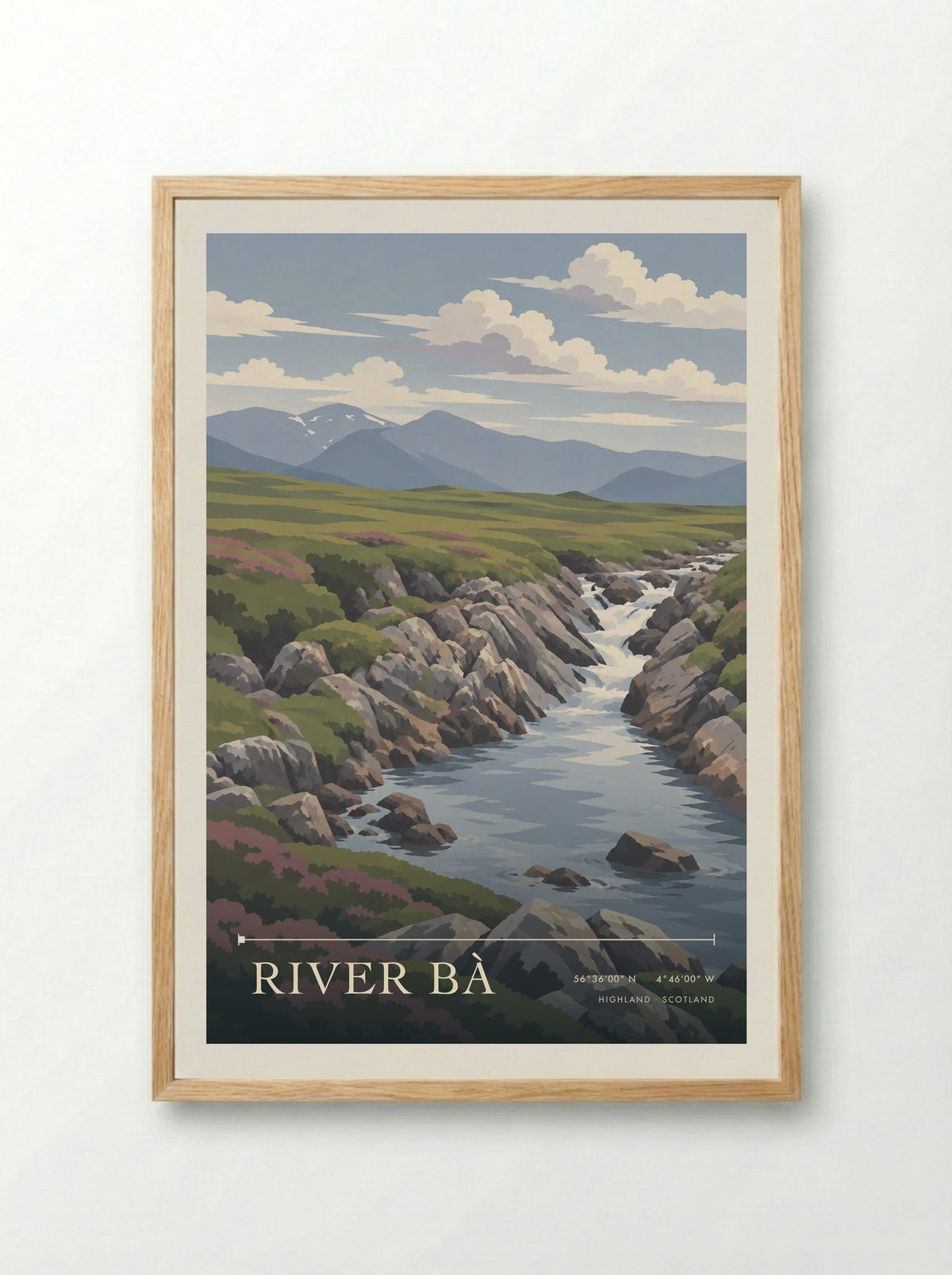 River Bà, Highland | Travel Poster - Framed Print Wood