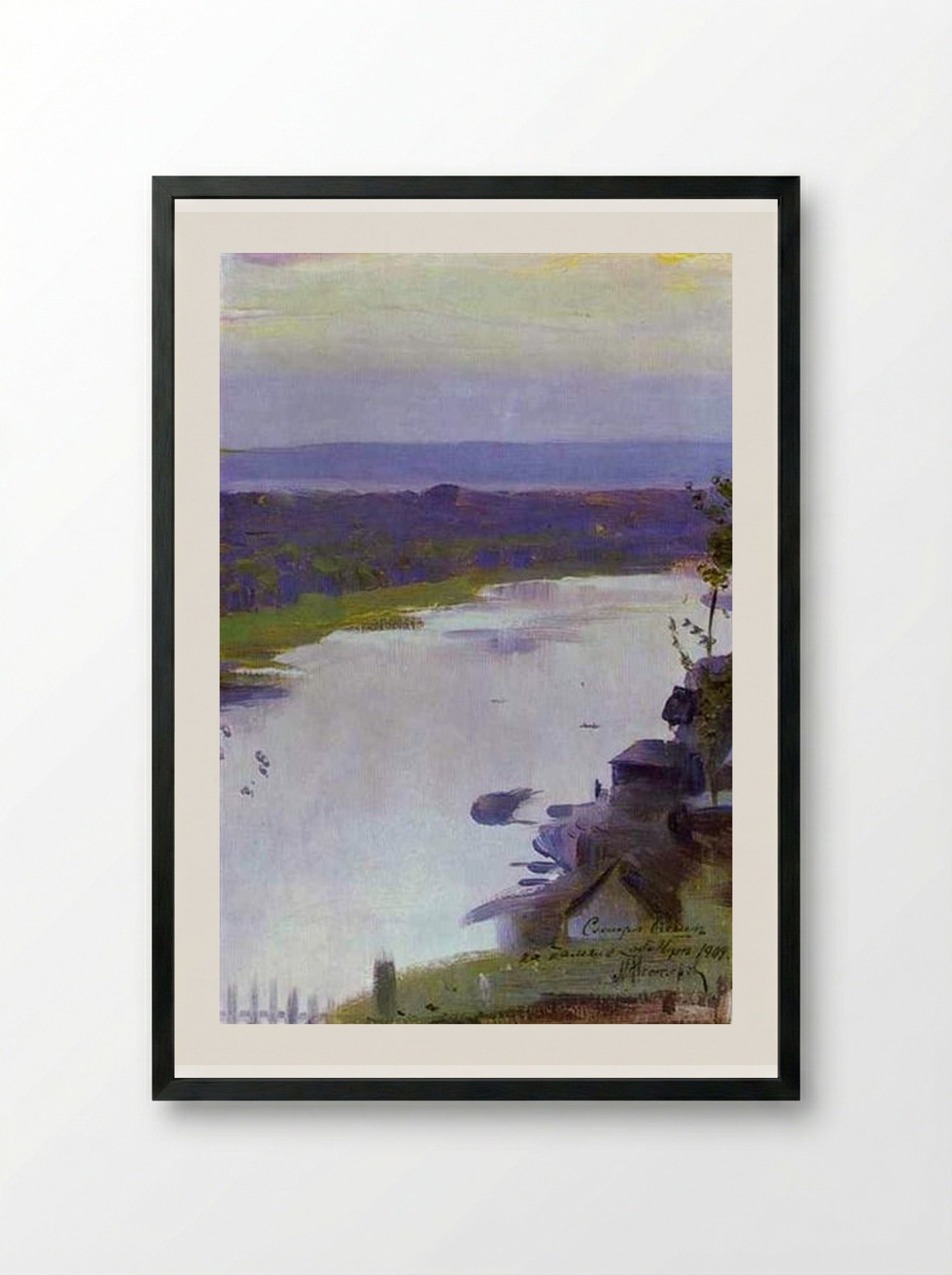River Belaya - Mikhail Nesterov - Framed Print Black