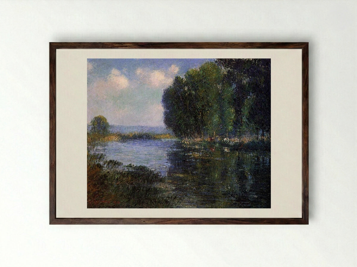 River Bend in Normandy - Gustave Loiseau - Framed Print Dark Wood