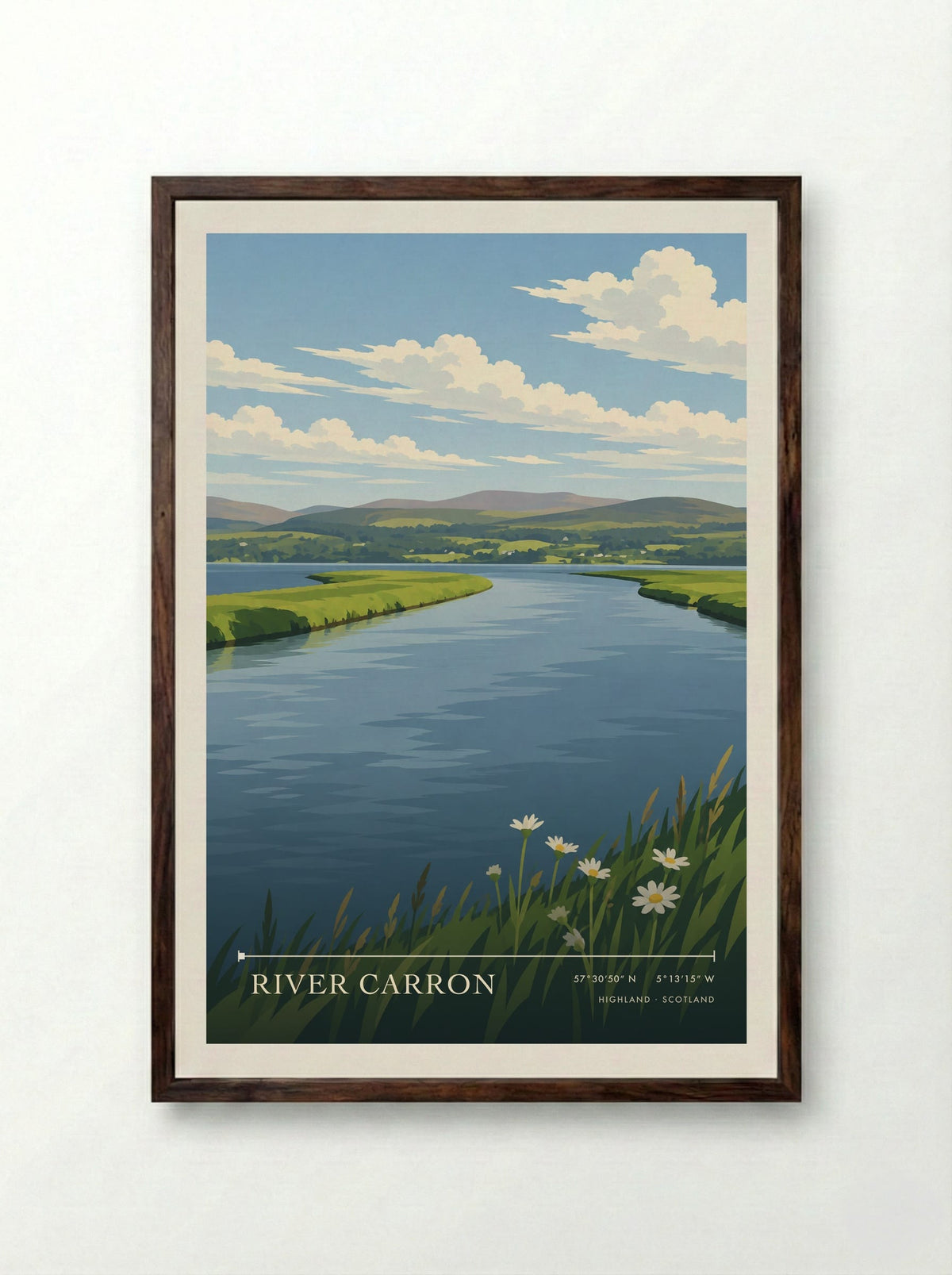 River Carron, Highland | Travel Poster - Framed Print Dark Wood