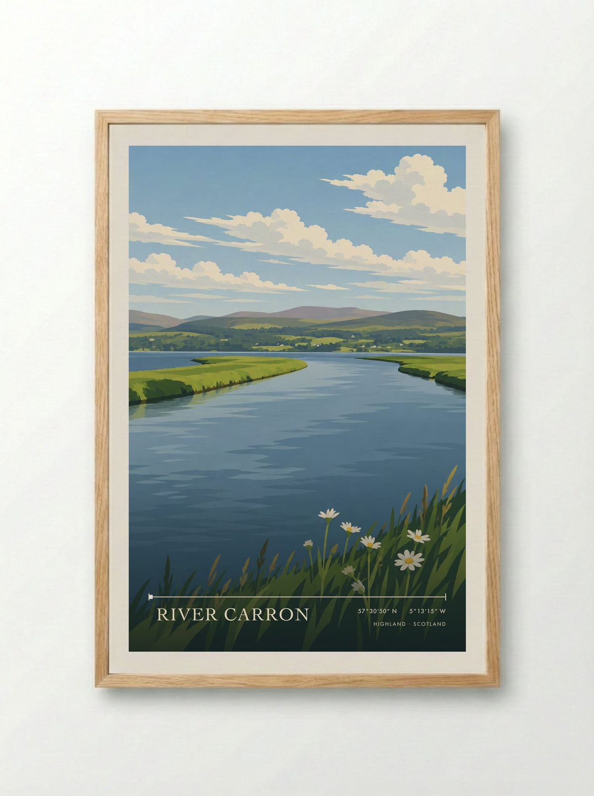 River Carron, Highland | Travel Poster - Framed Print Wood