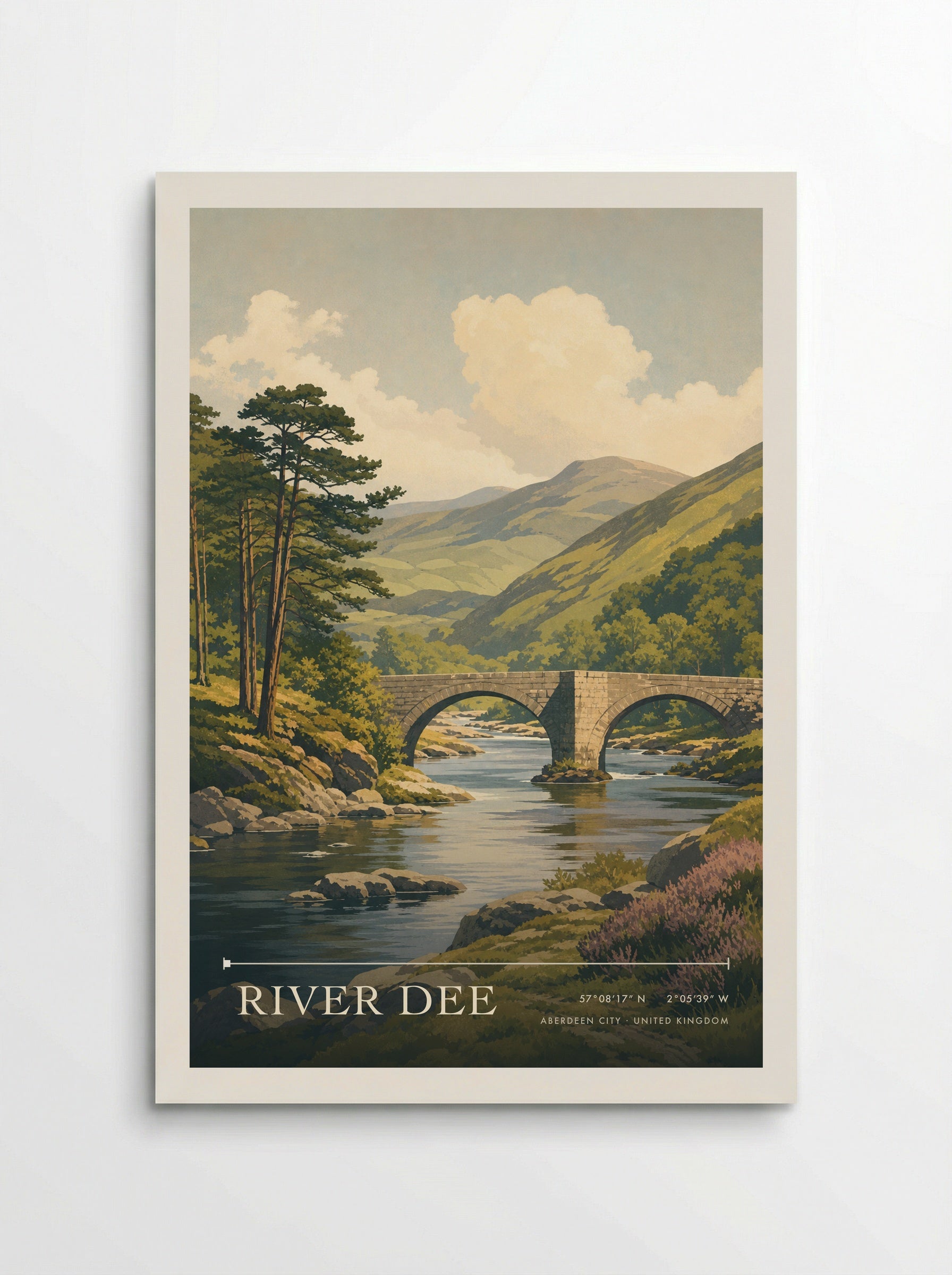 River Dee Aberdeen City United Kingdom Travel Poster - Poster