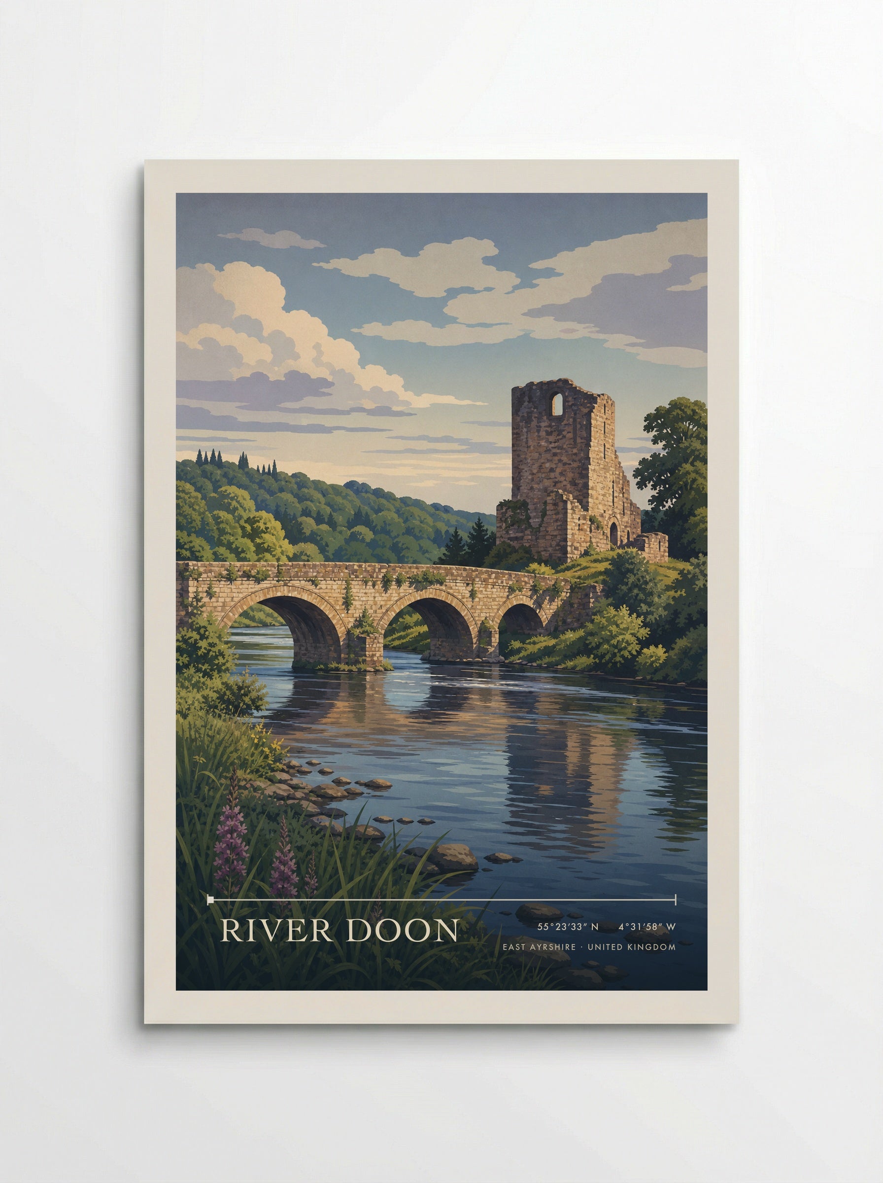 River Doon East Ayrshire United Kingdom Travel Poster - Poster
