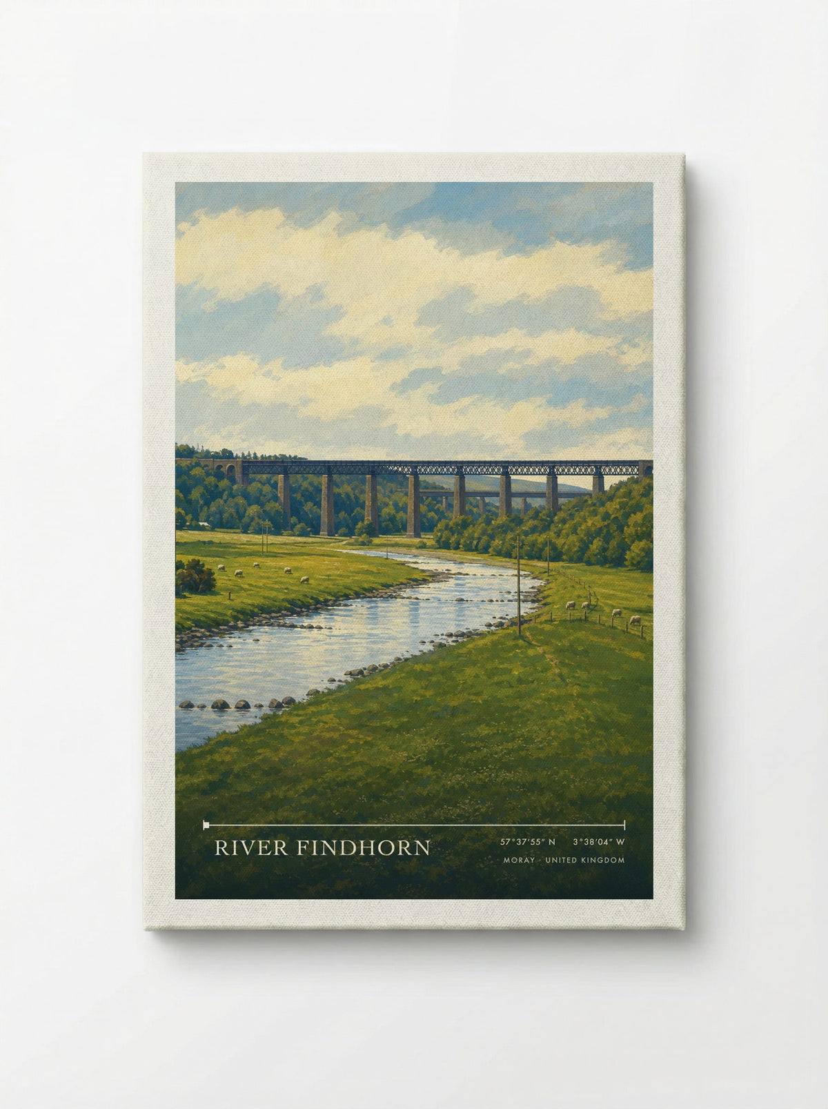 River Findhorn Moray United Kingdom Travel Poster - Canvas