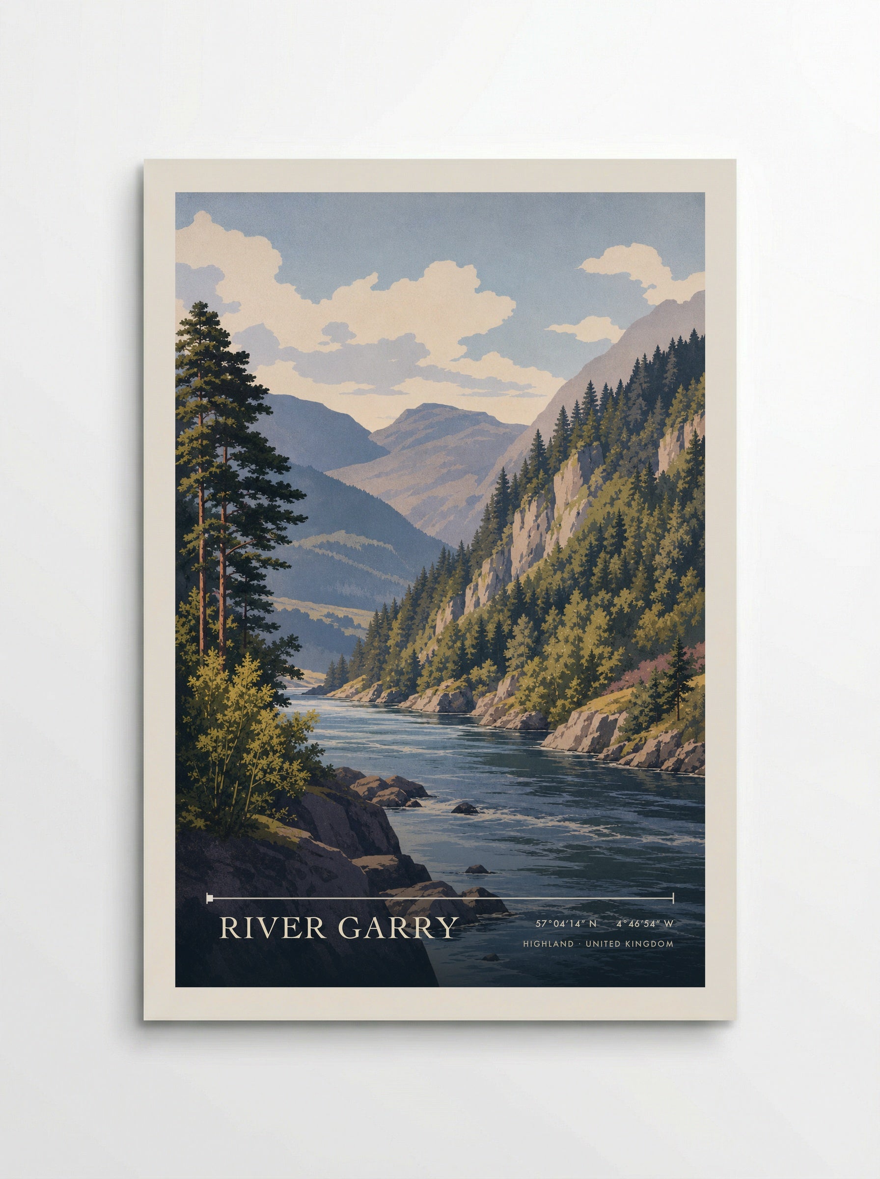 River Garry Highland United Kingdom Travel Poster - Poster